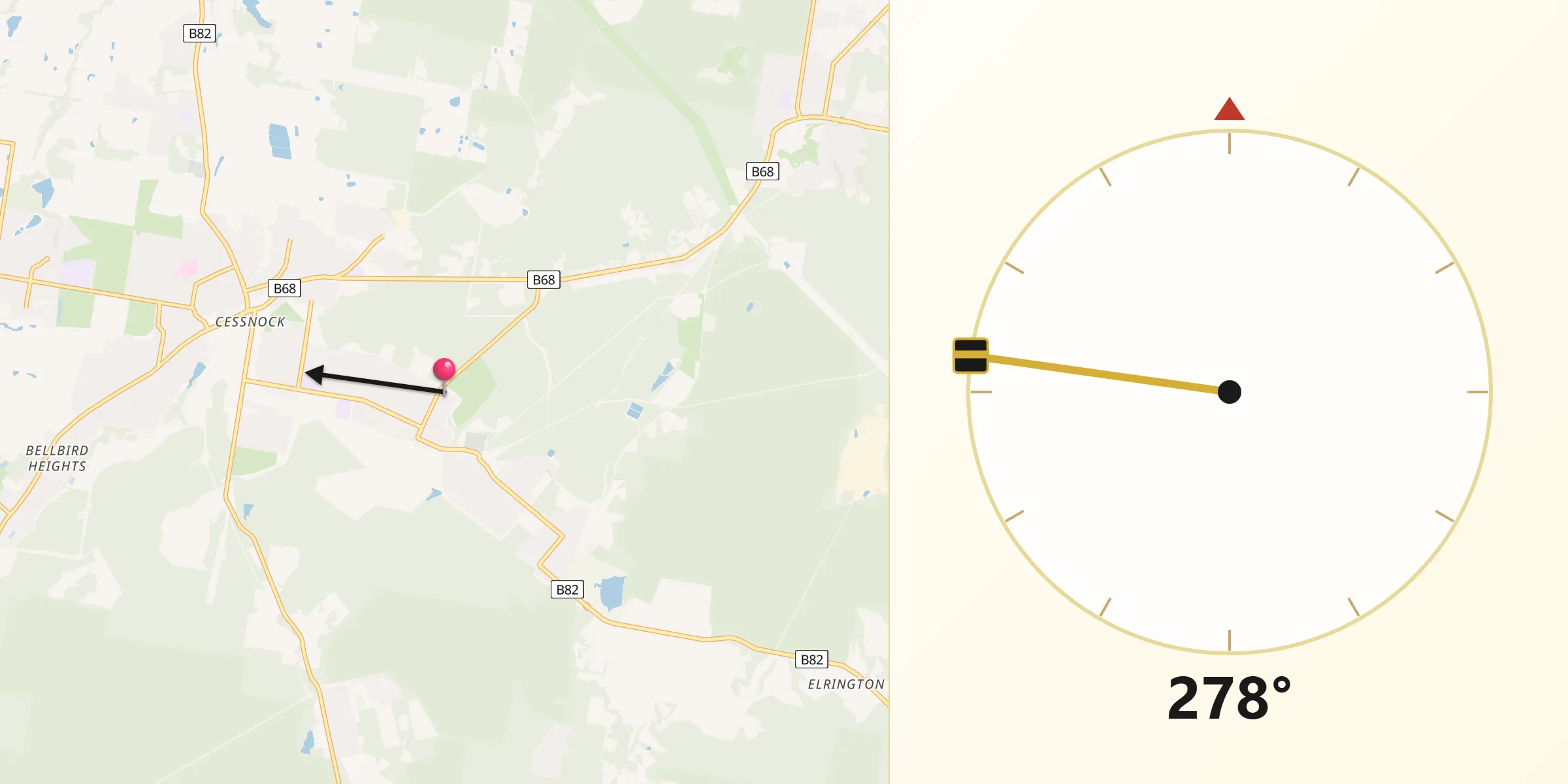 Qibla Direction from Aberdare