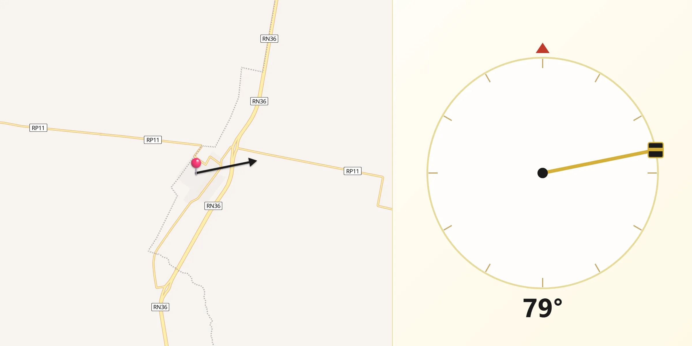 Dirección de la Qibla desde Coronel Baigorria