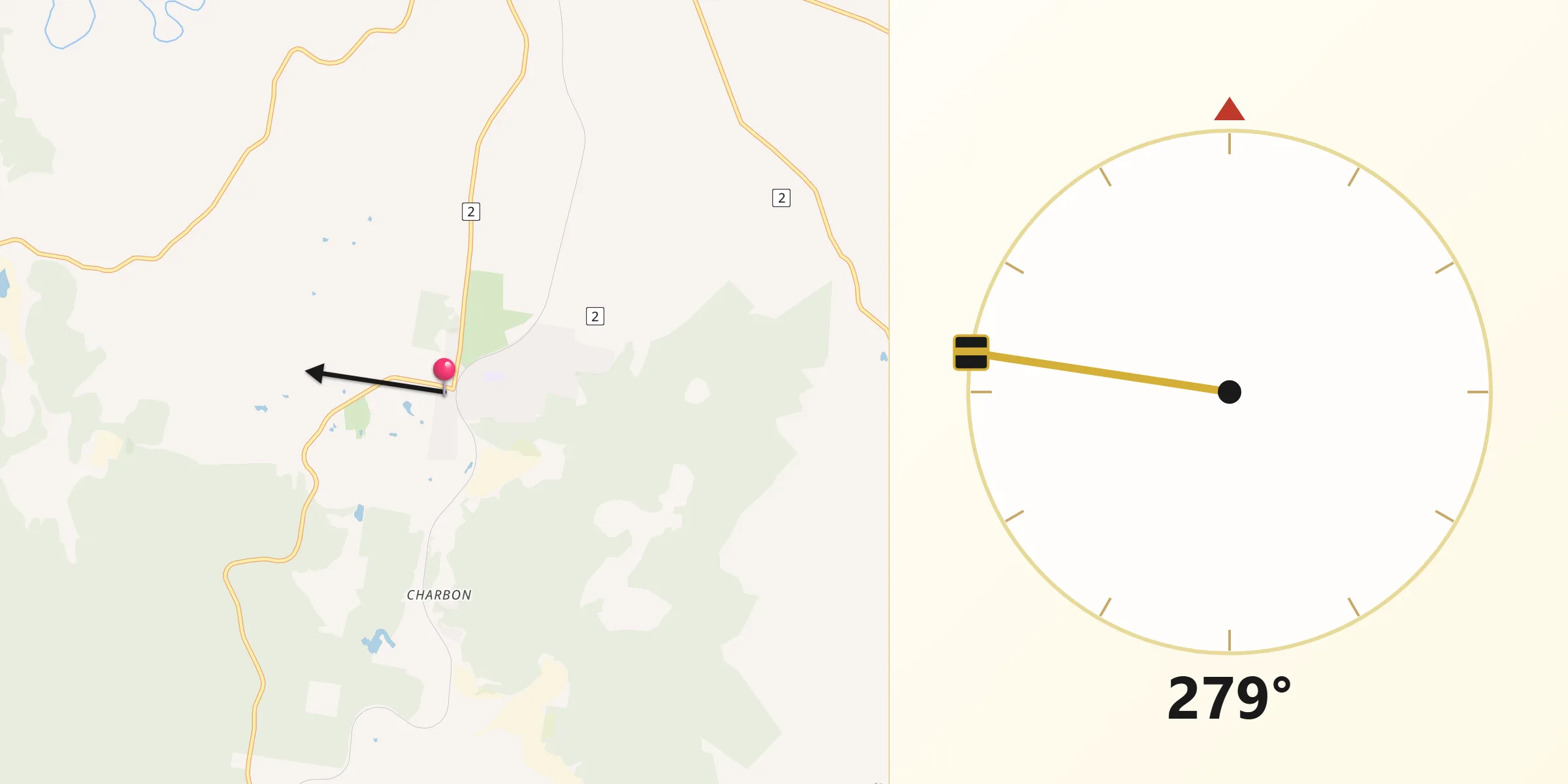 Qibla Direction from Kandos