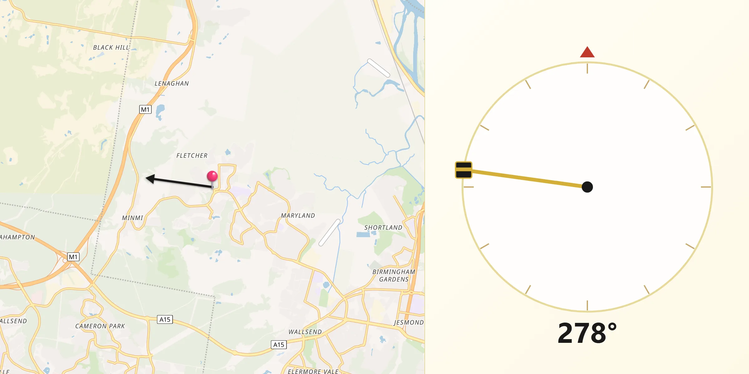 Qibla Direction from Fletcher