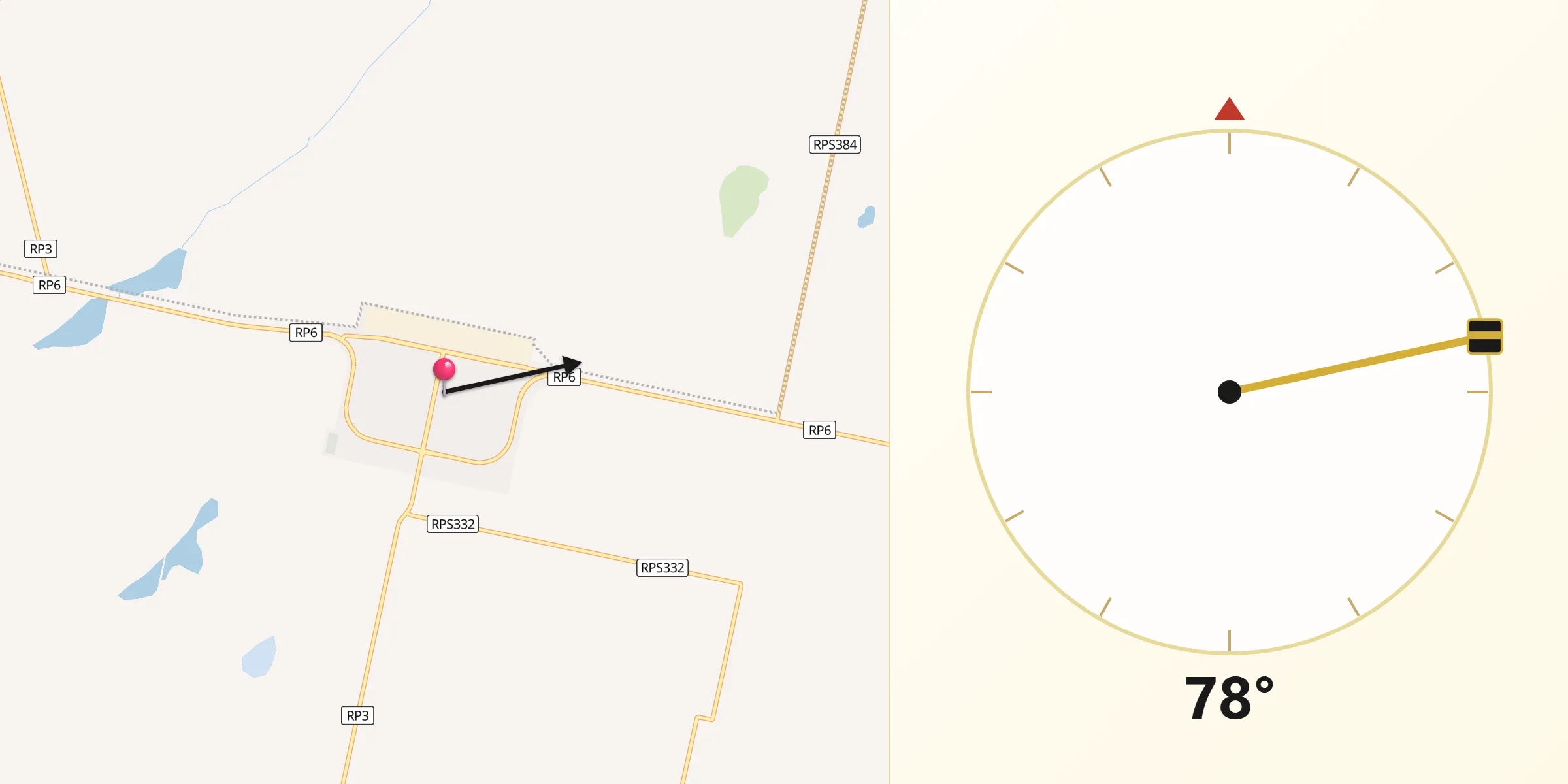 Dirección de la Qibla desde Justiniano Posse
