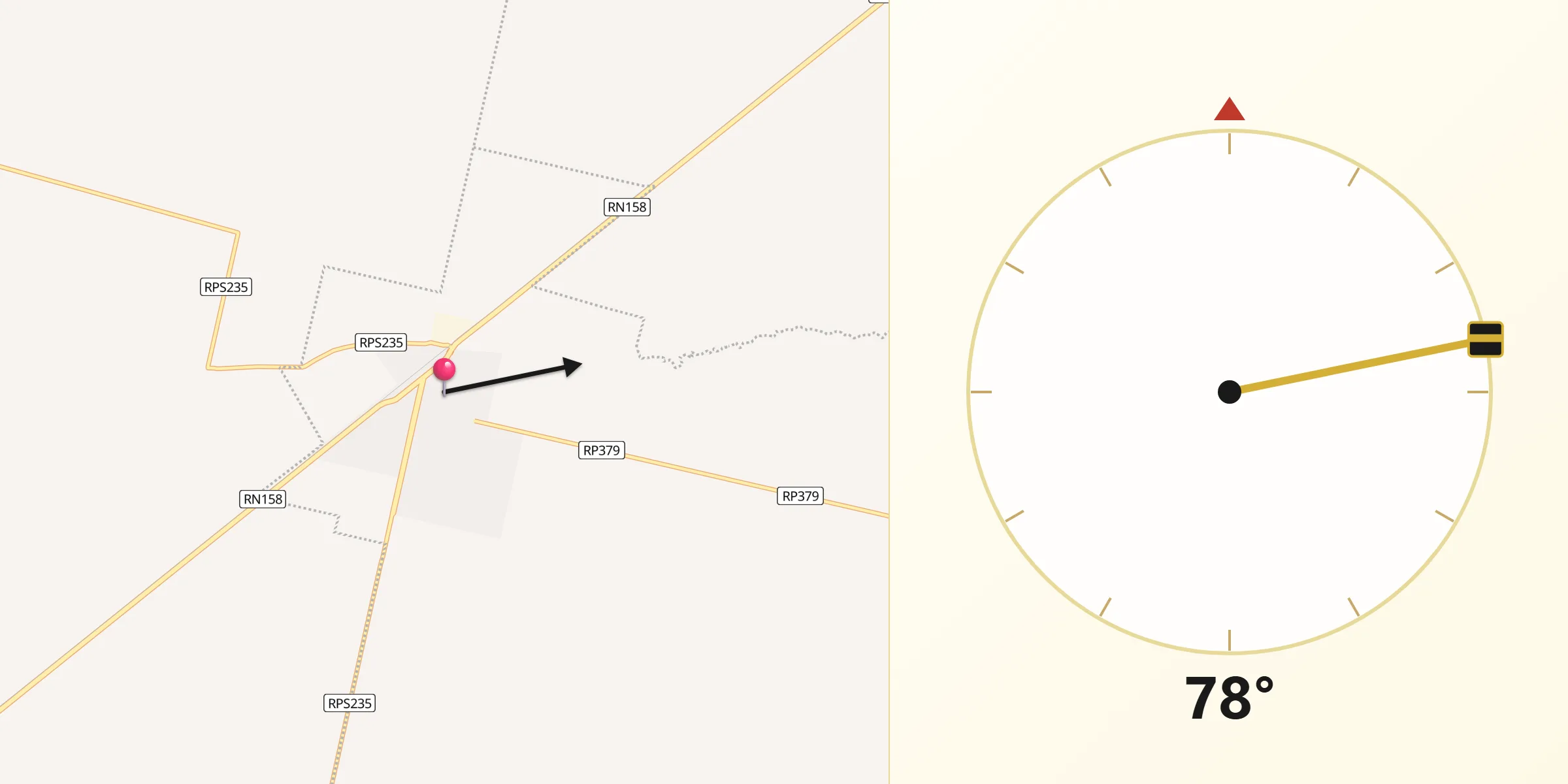Dirección de la Qibla desde Carnerillo