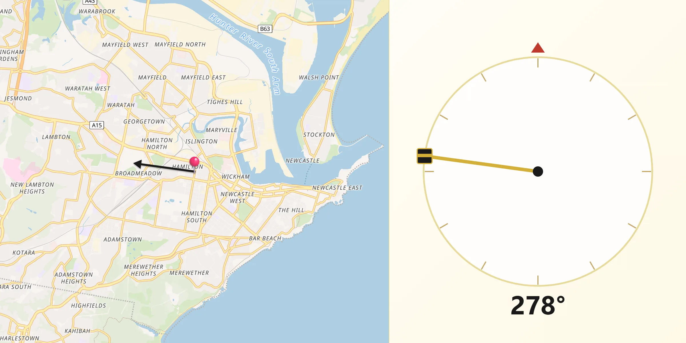 Qibla Direction from Hamilton