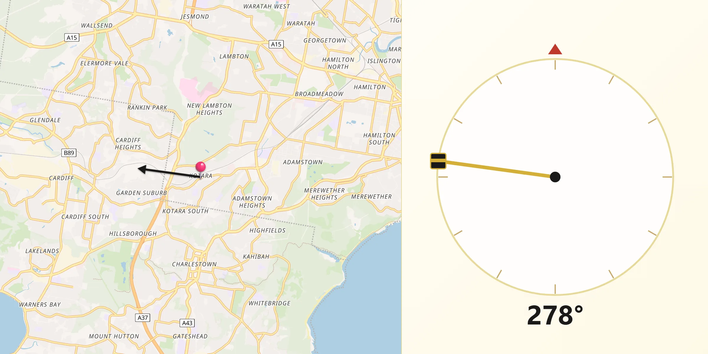 Qibla Direction from Kotara