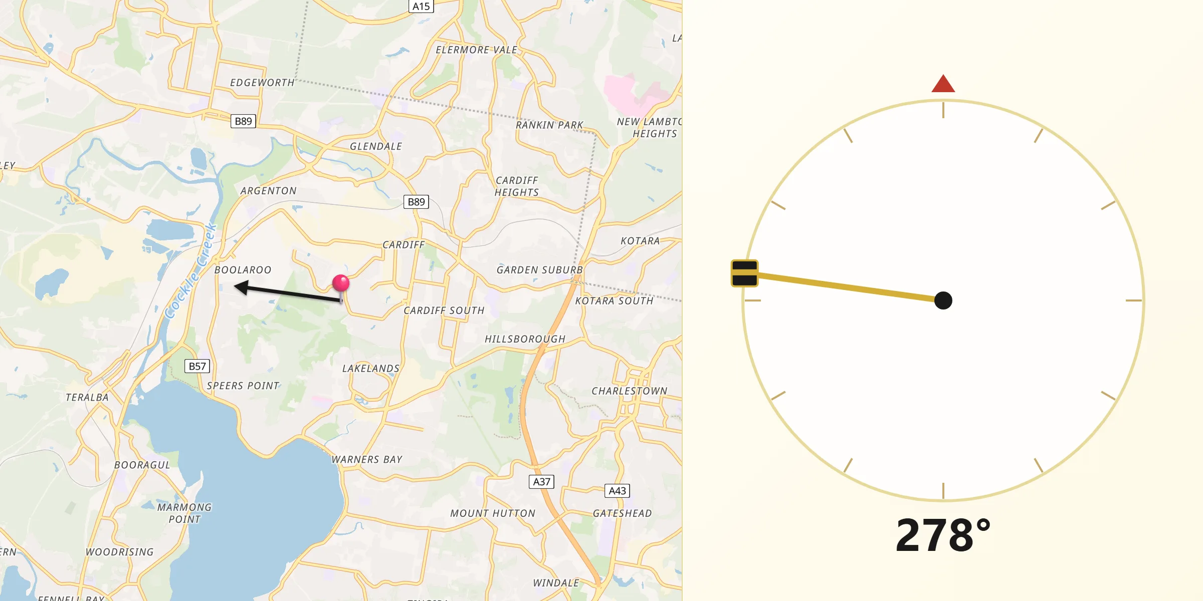 Qibla Direction from Macquarie Hills