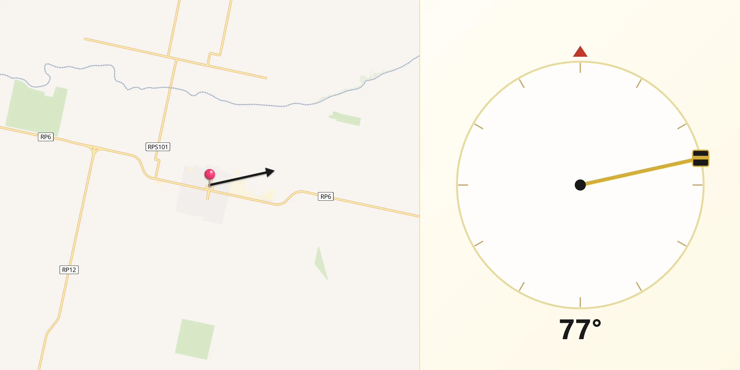 Dirección de la Qibla desde Los Surgentes