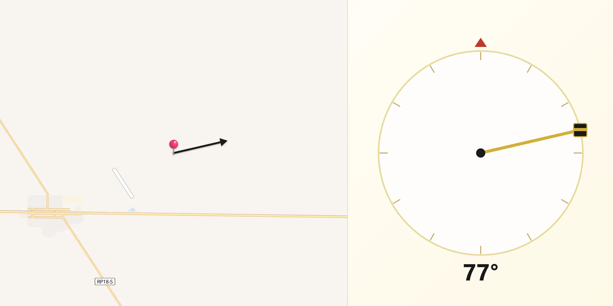 Dirección de la Qibla desde Departamento de San Lorenzo