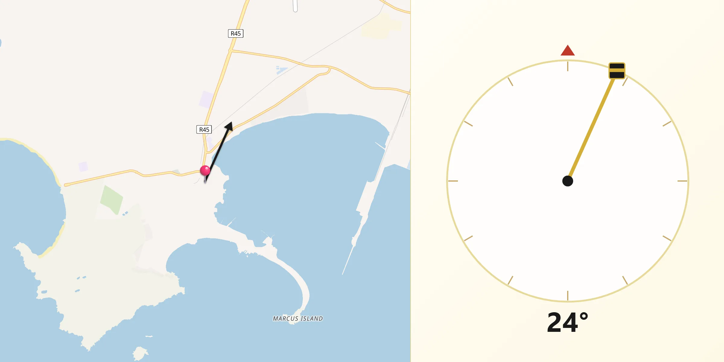 Qibla Direction from Saldanha