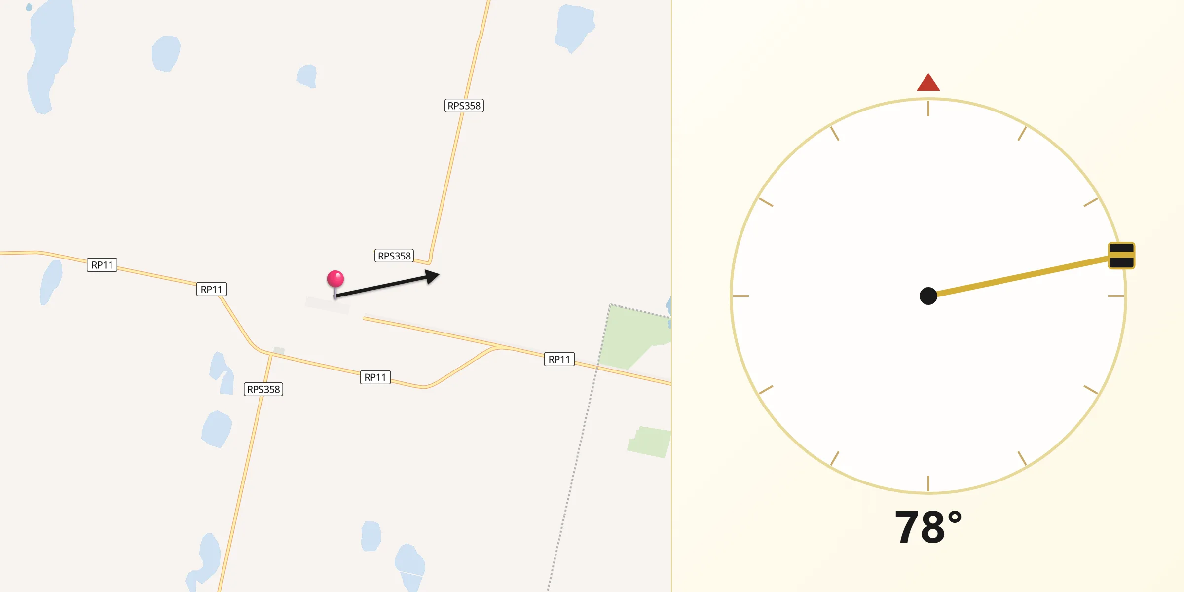 Dirección de la Qibla desde Ucacha