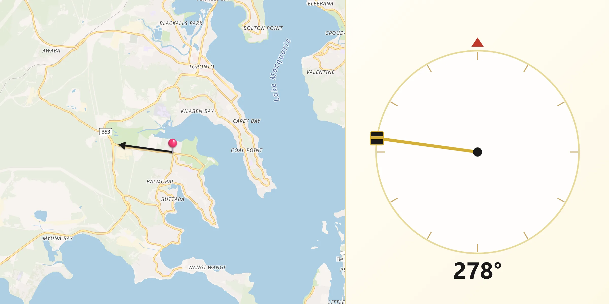 Qibla Direction from Rathmines