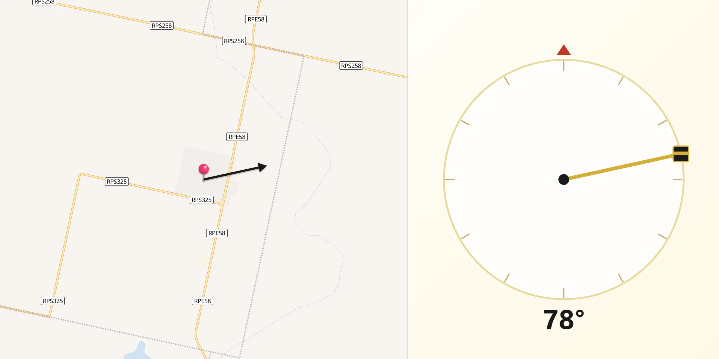 Dirección de la Qibla desde General Baldissera