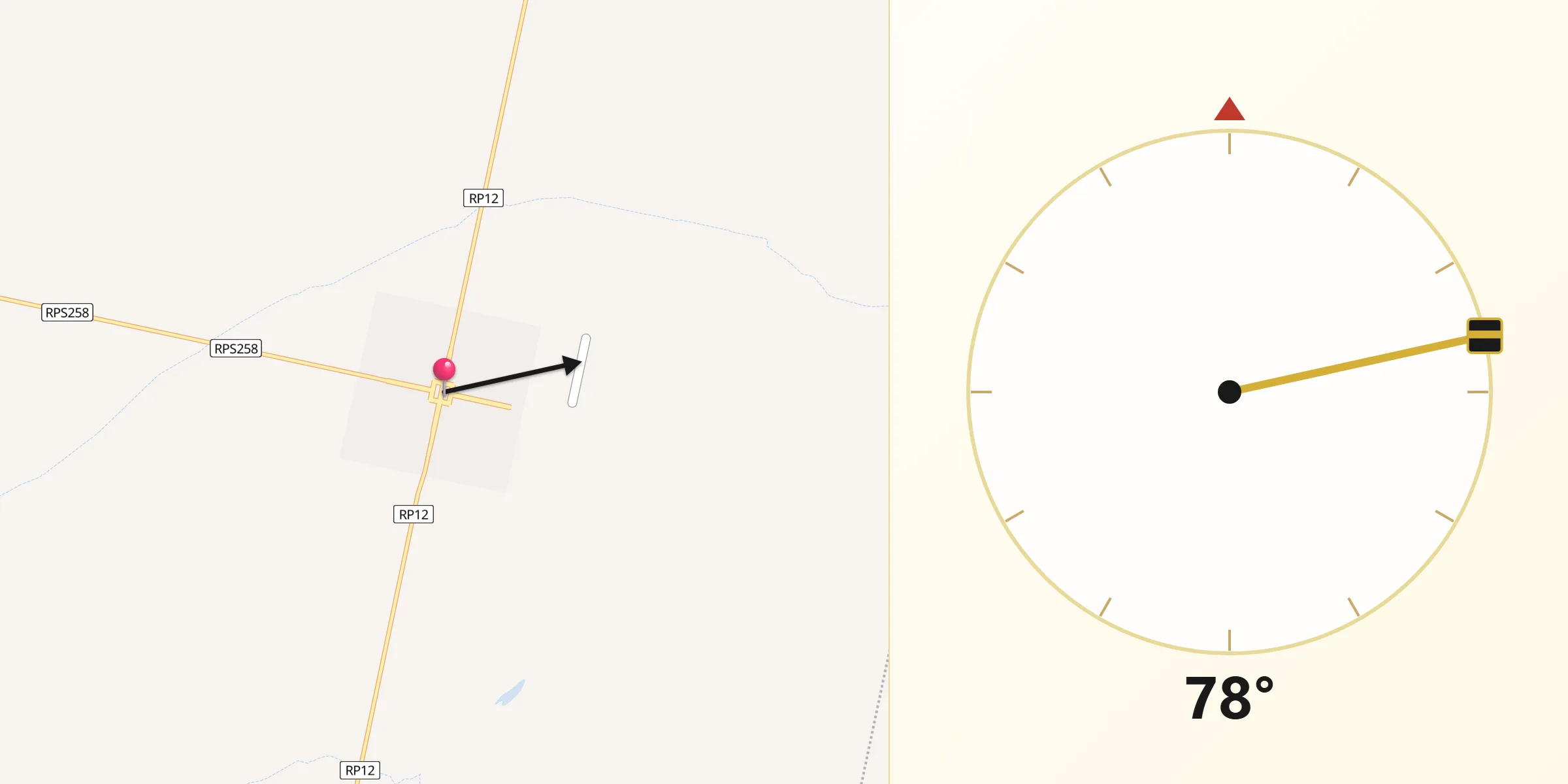 Dirección de la Qibla desde Camilo Aldao