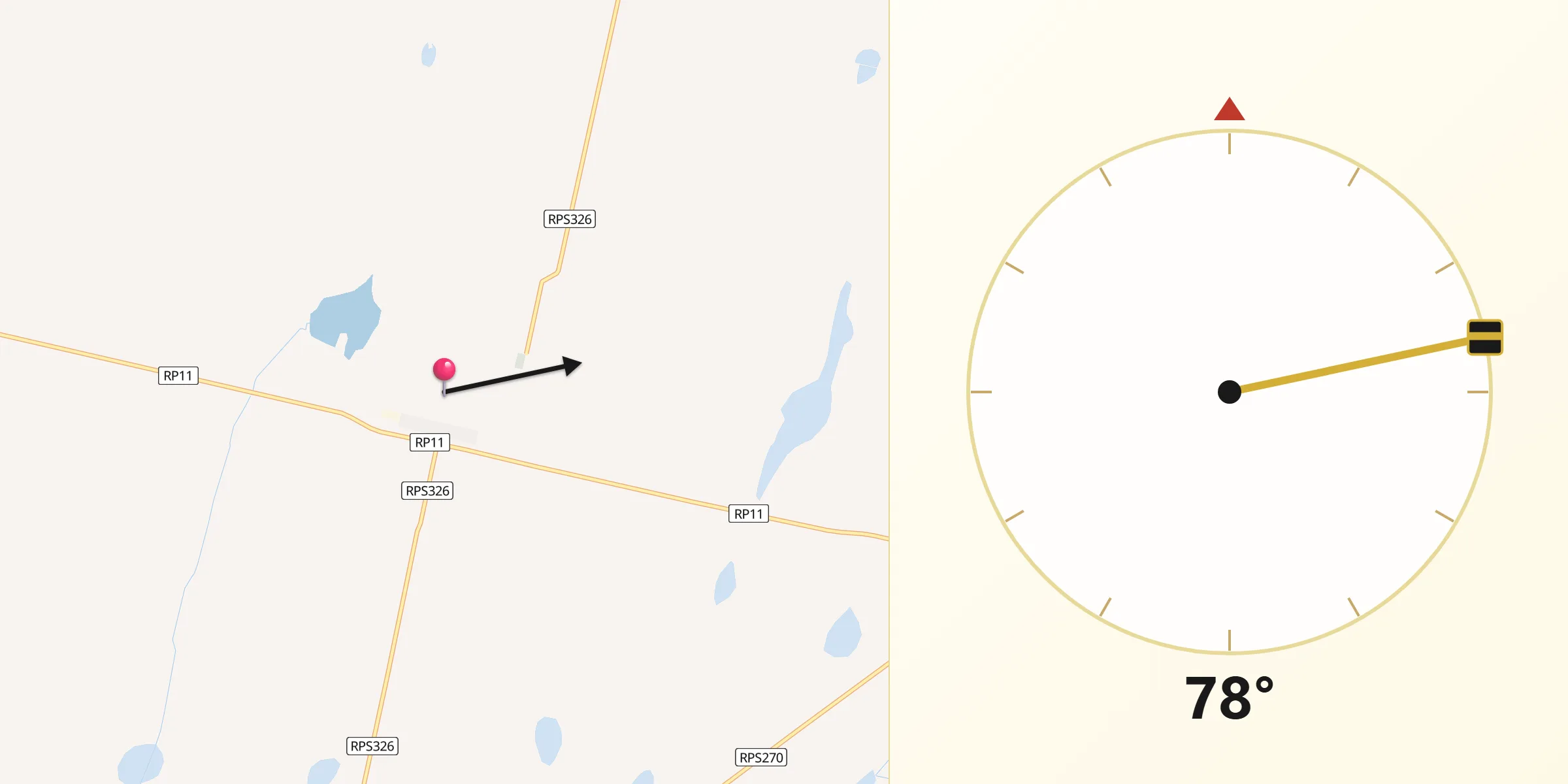 Dirección de la Qibla desde Laborde