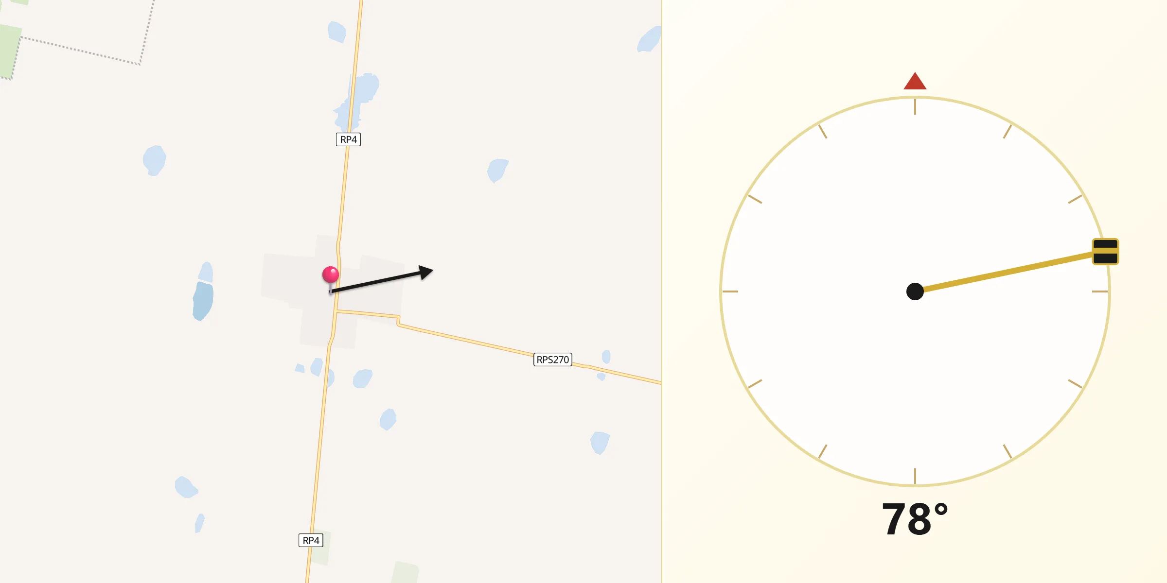 Dirección de la Qibla desde Santa Eufemia