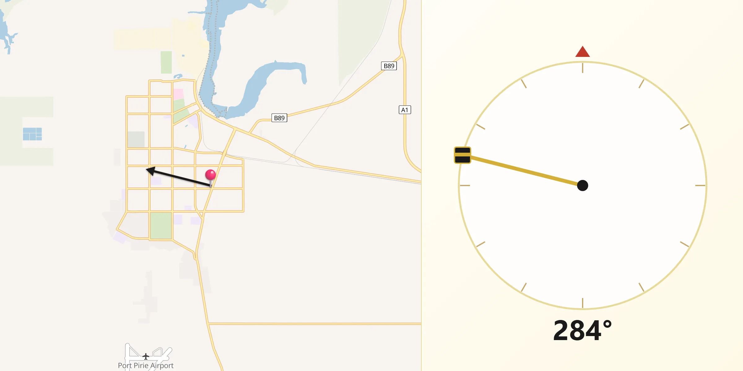 Qibla Direction from Port Pirie South