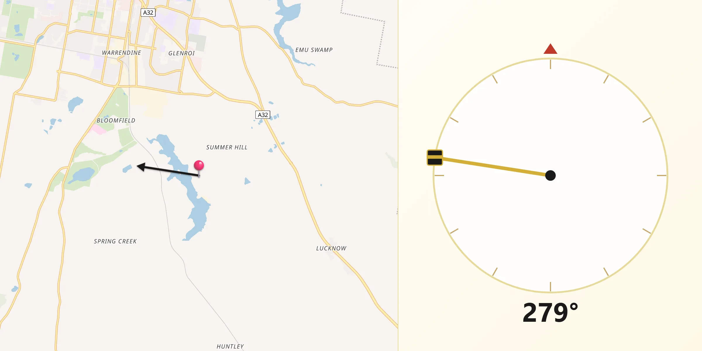 Qibla Direction from Orange Municipality