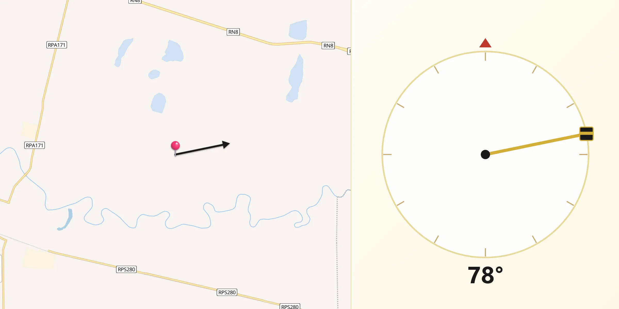 Dirección de la Qibla desde Departamento de Juárez Celman