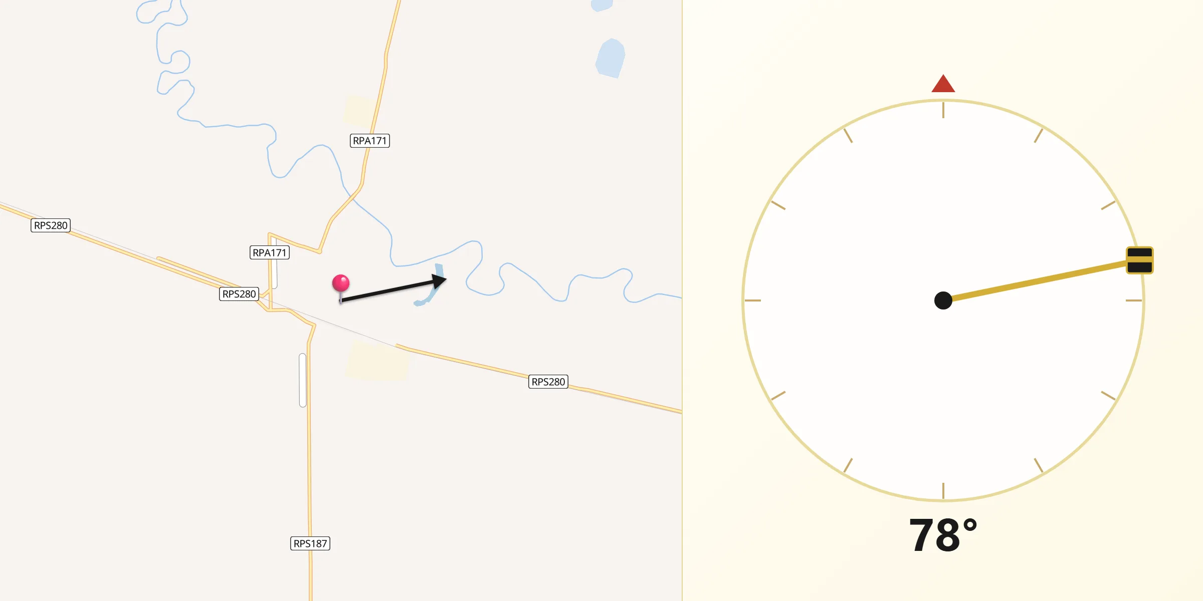 Dirección de la Qibla desde Alejandro Roca