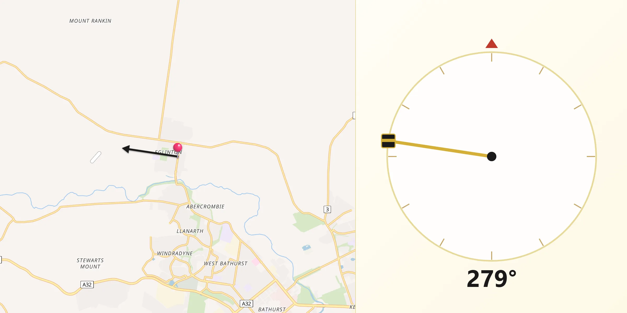 Qibla Direction from Eglinton