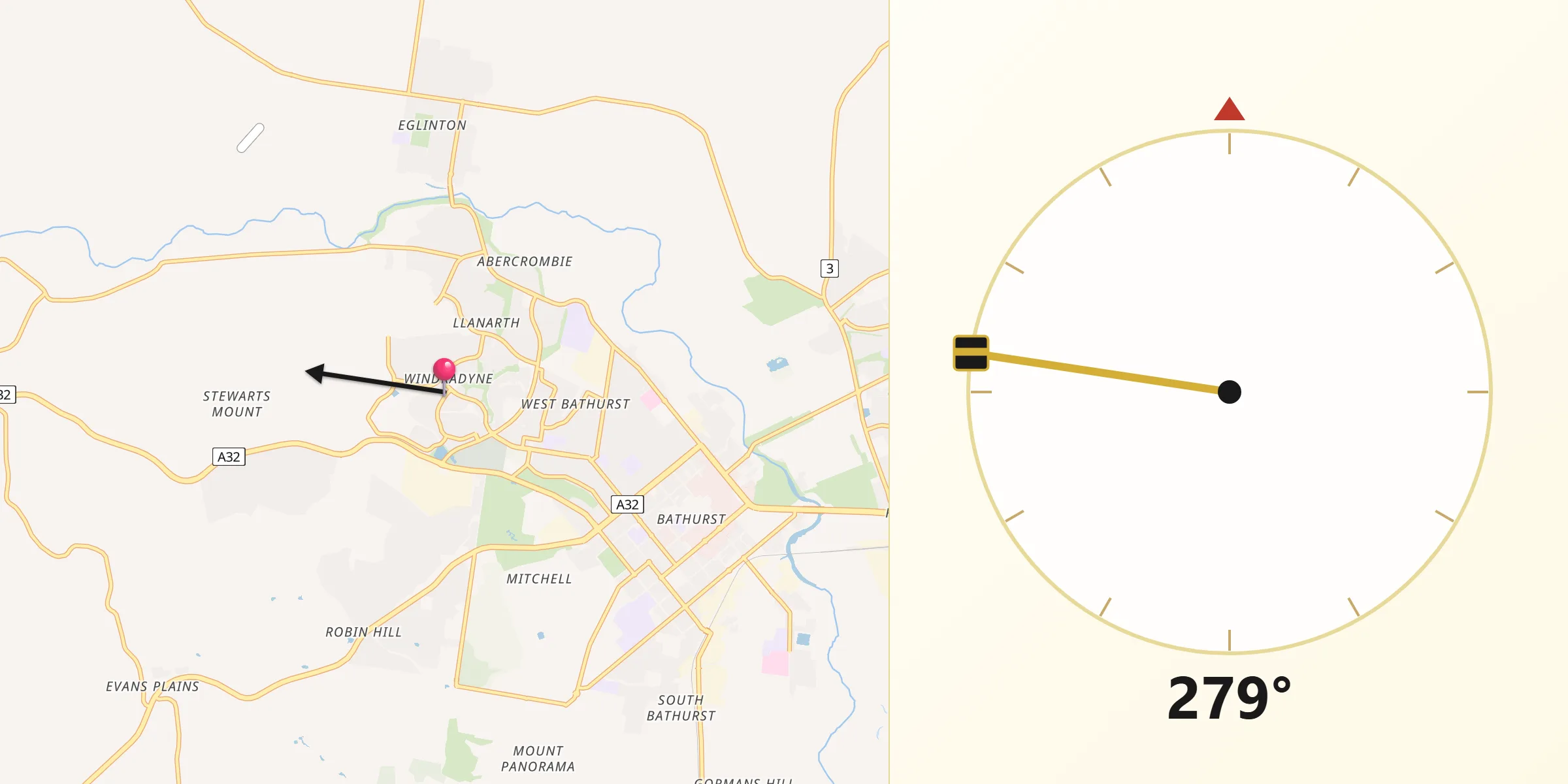 Qibla Direction from Windradyne