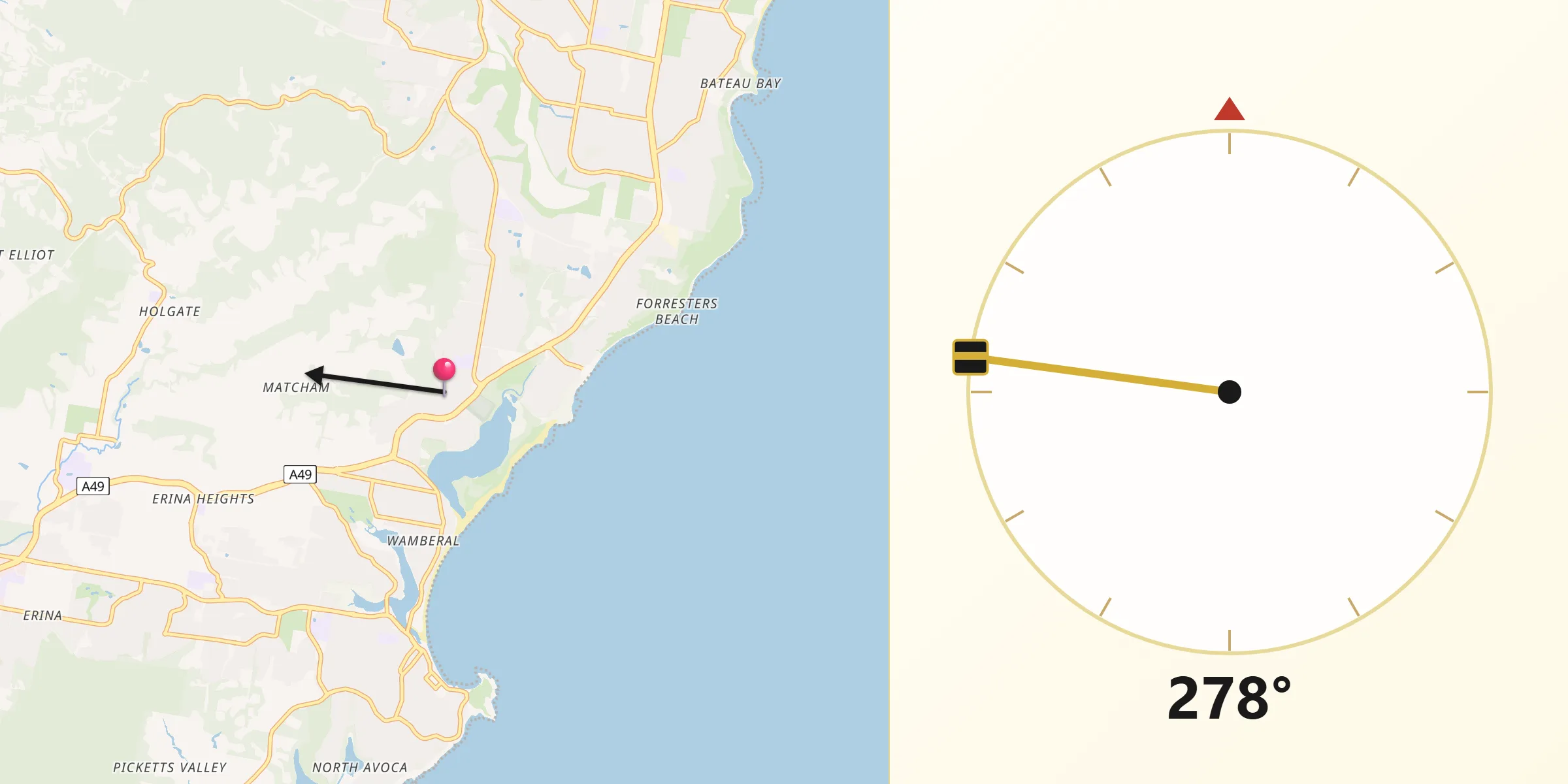 Qibla Direction from Wamberal