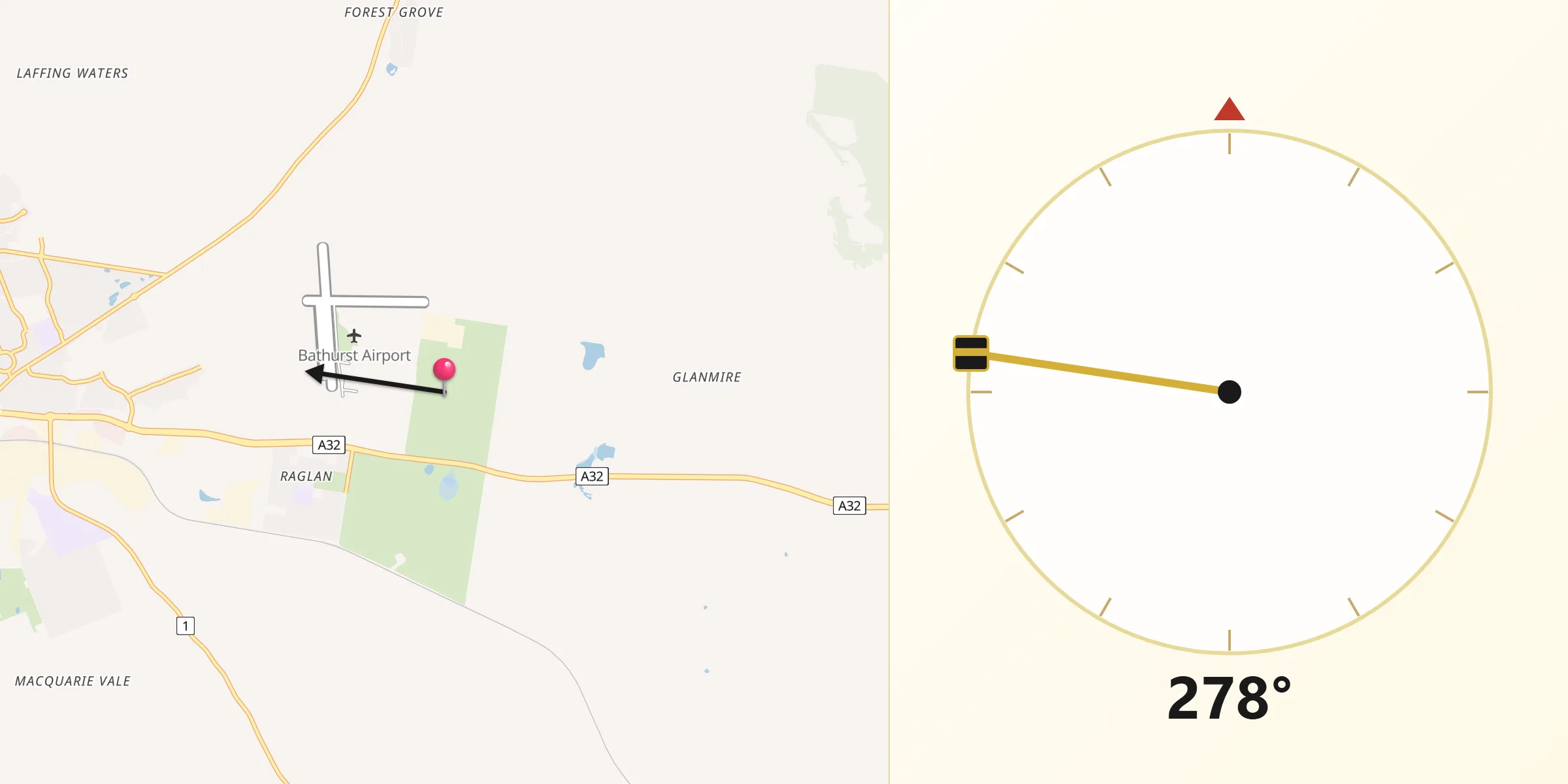 Qibla Direction from Raglan