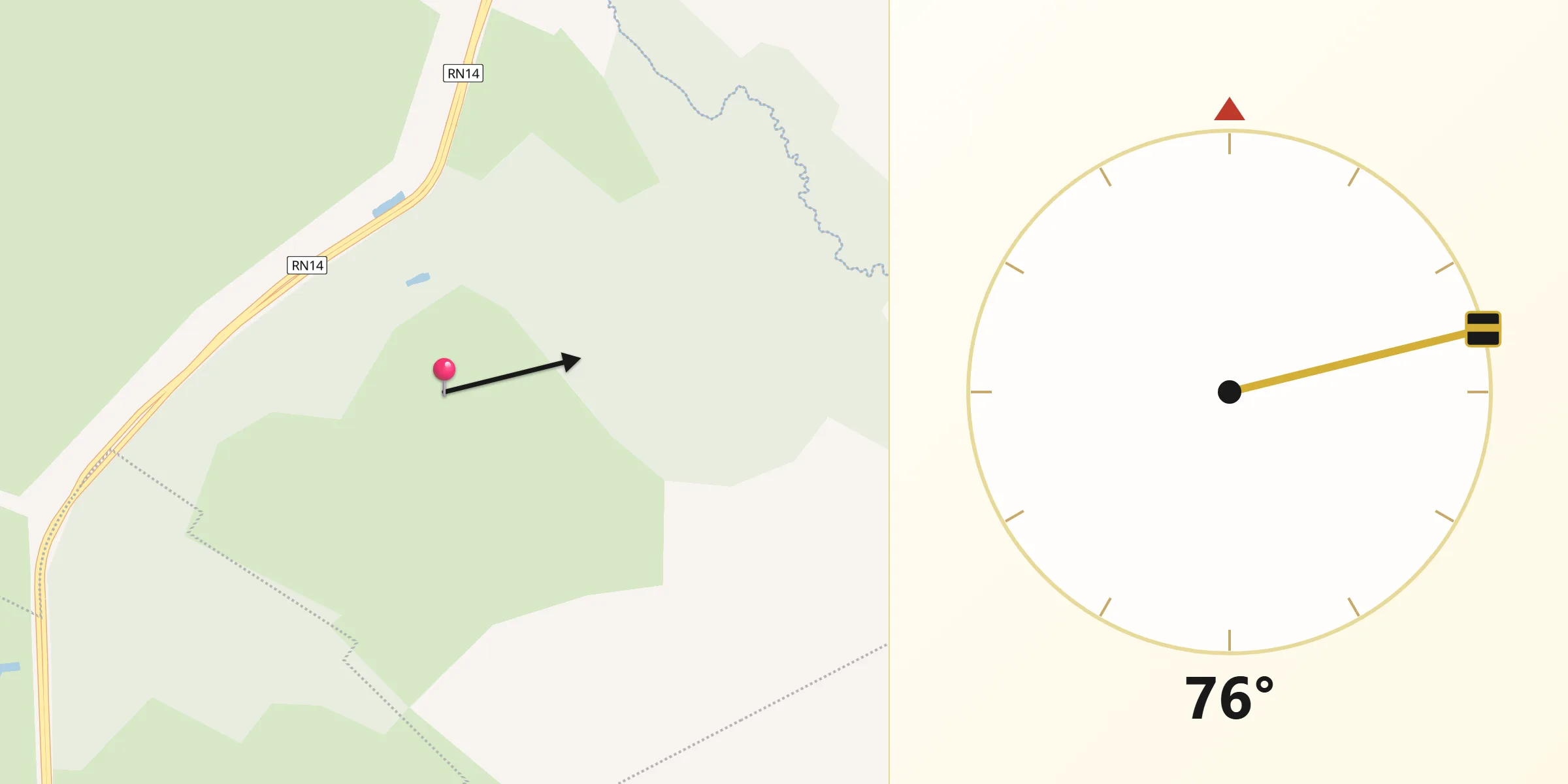 Dirección de la Qibla desde Ceibas