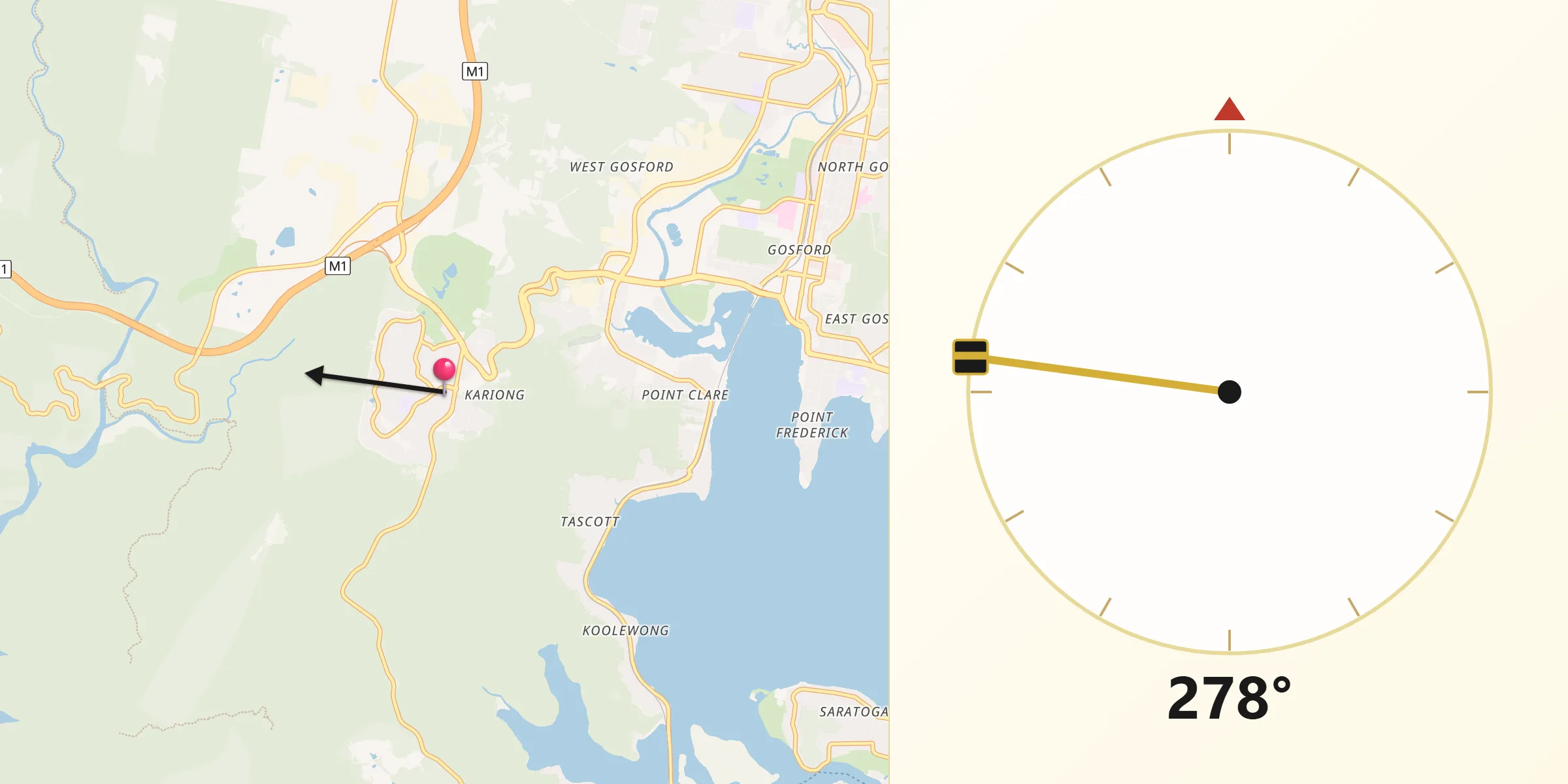 Qibla Direction from Kariong