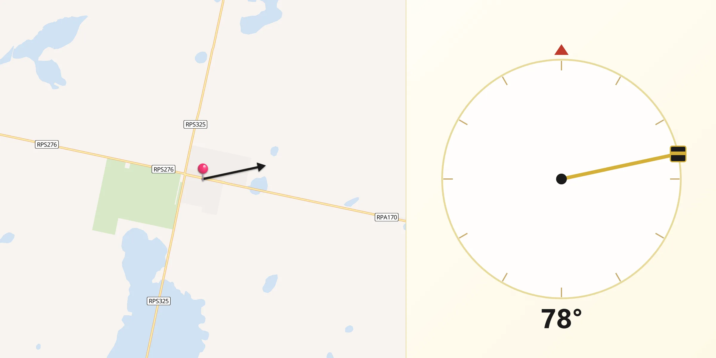 Dirección de la Qibla desde Guatimozín