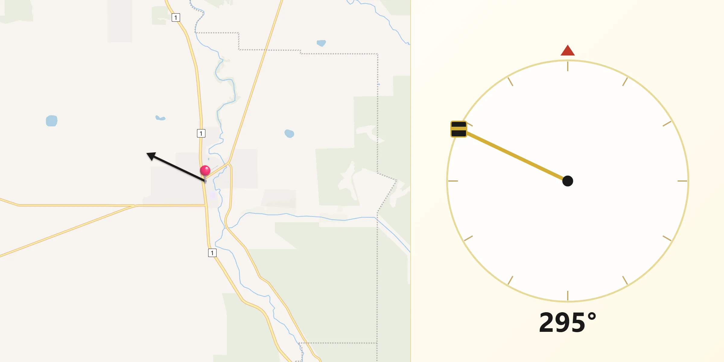 Qibla Direction from Boyanup