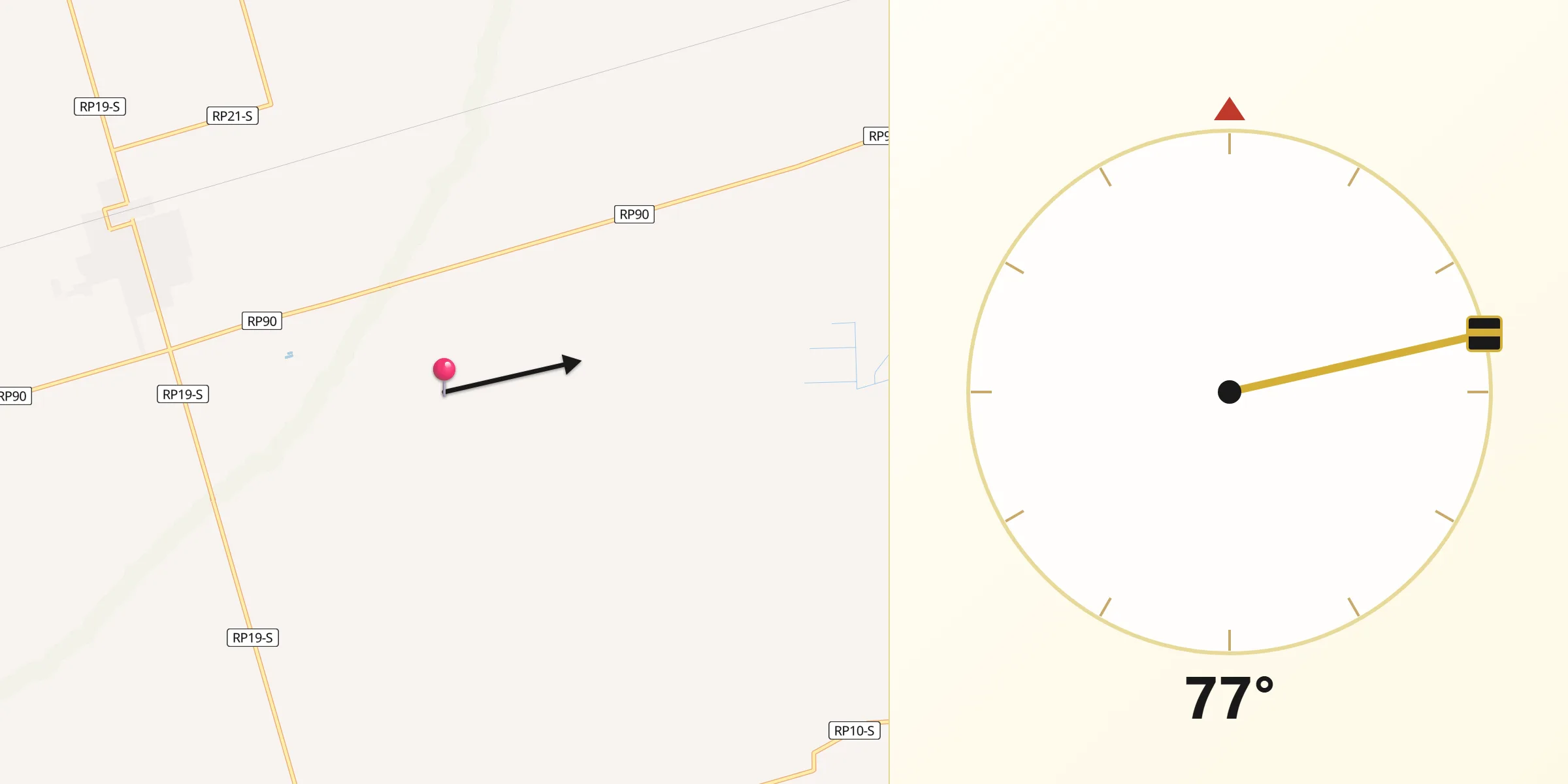 Dirección de la Qibla desde Departamento de Constitución