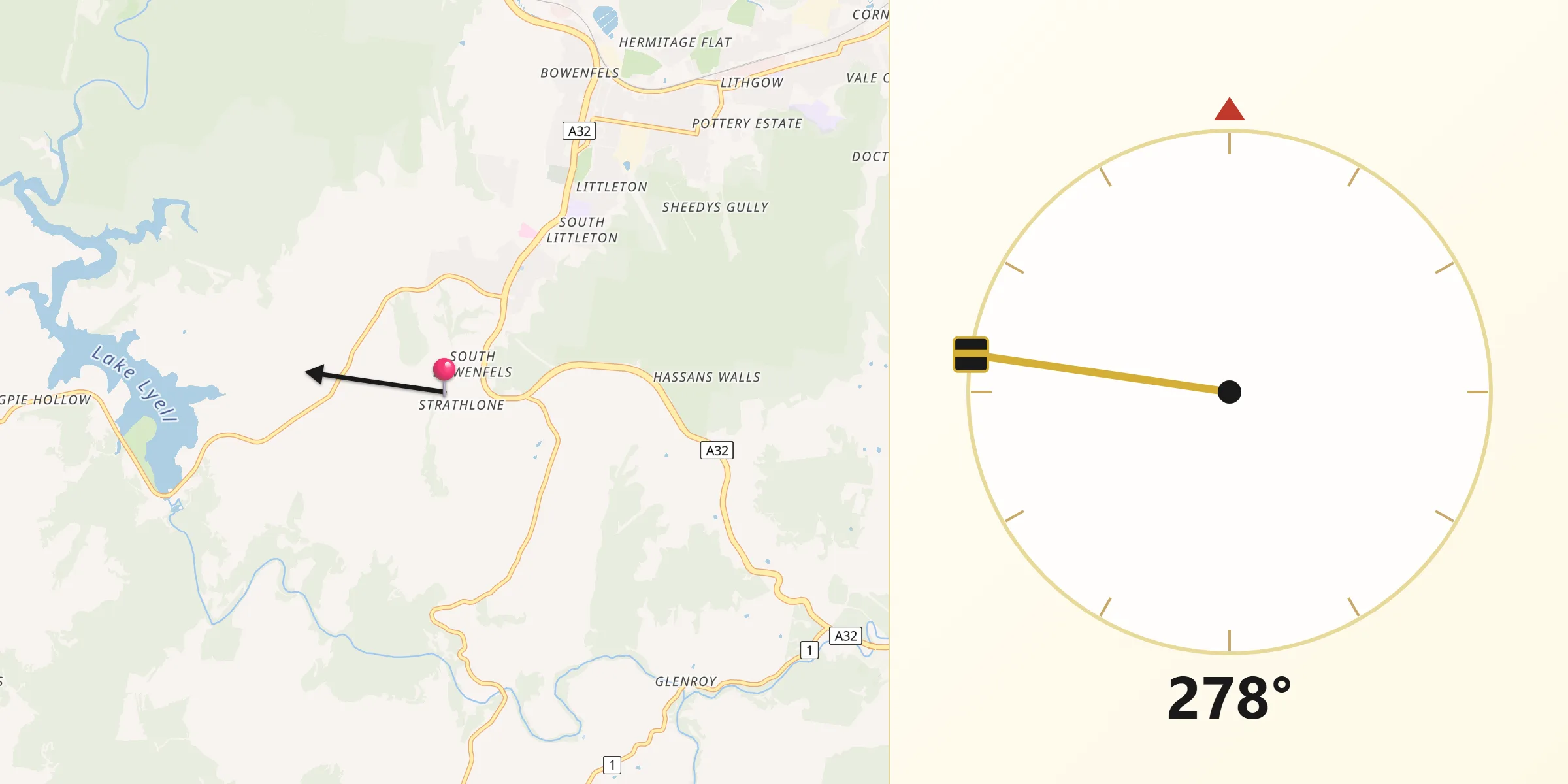 Qibla Direction from South Bowenfels