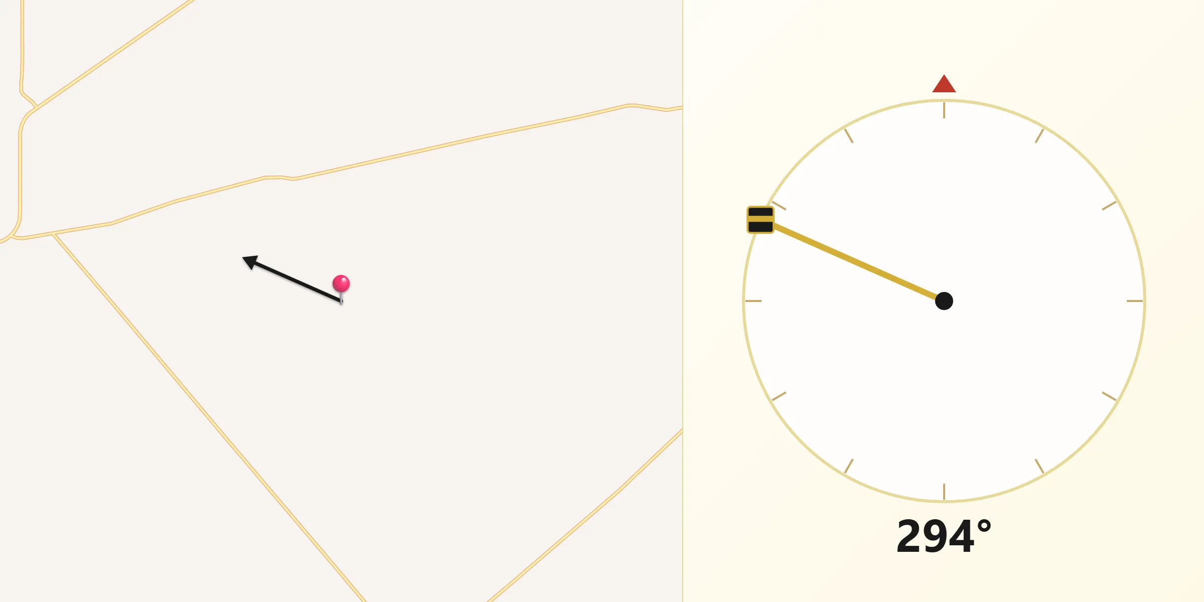 Qibla Direction from Kent Shire
