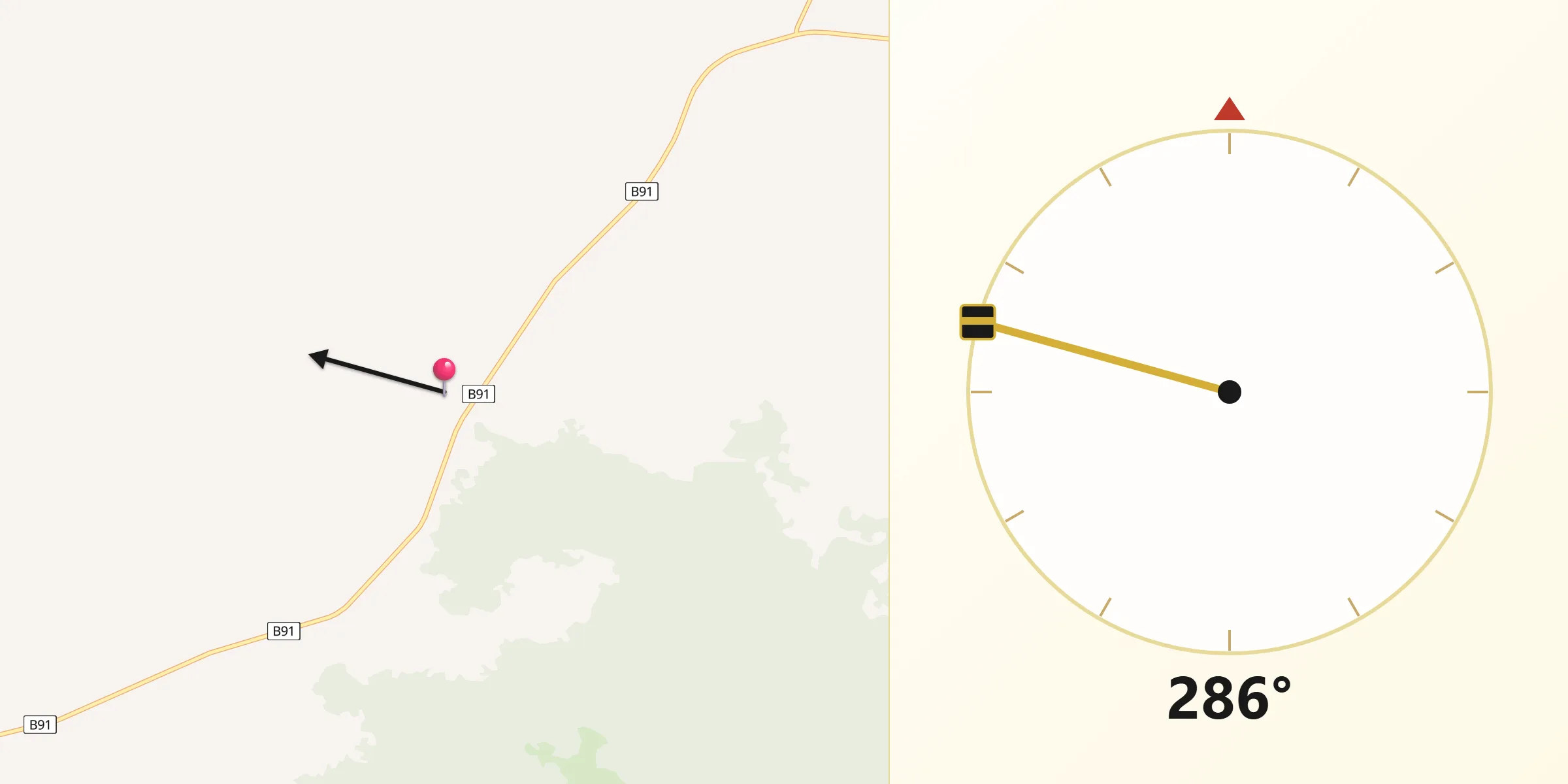 Qibla Direction from Elliston