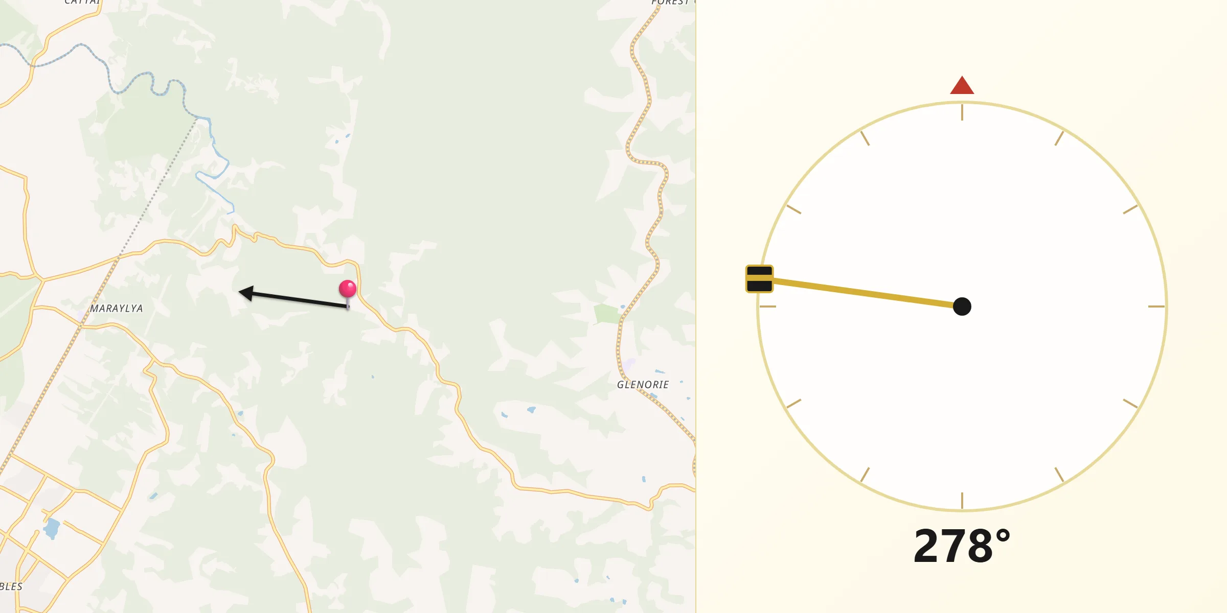 Qibla Direction from The Hills Shire