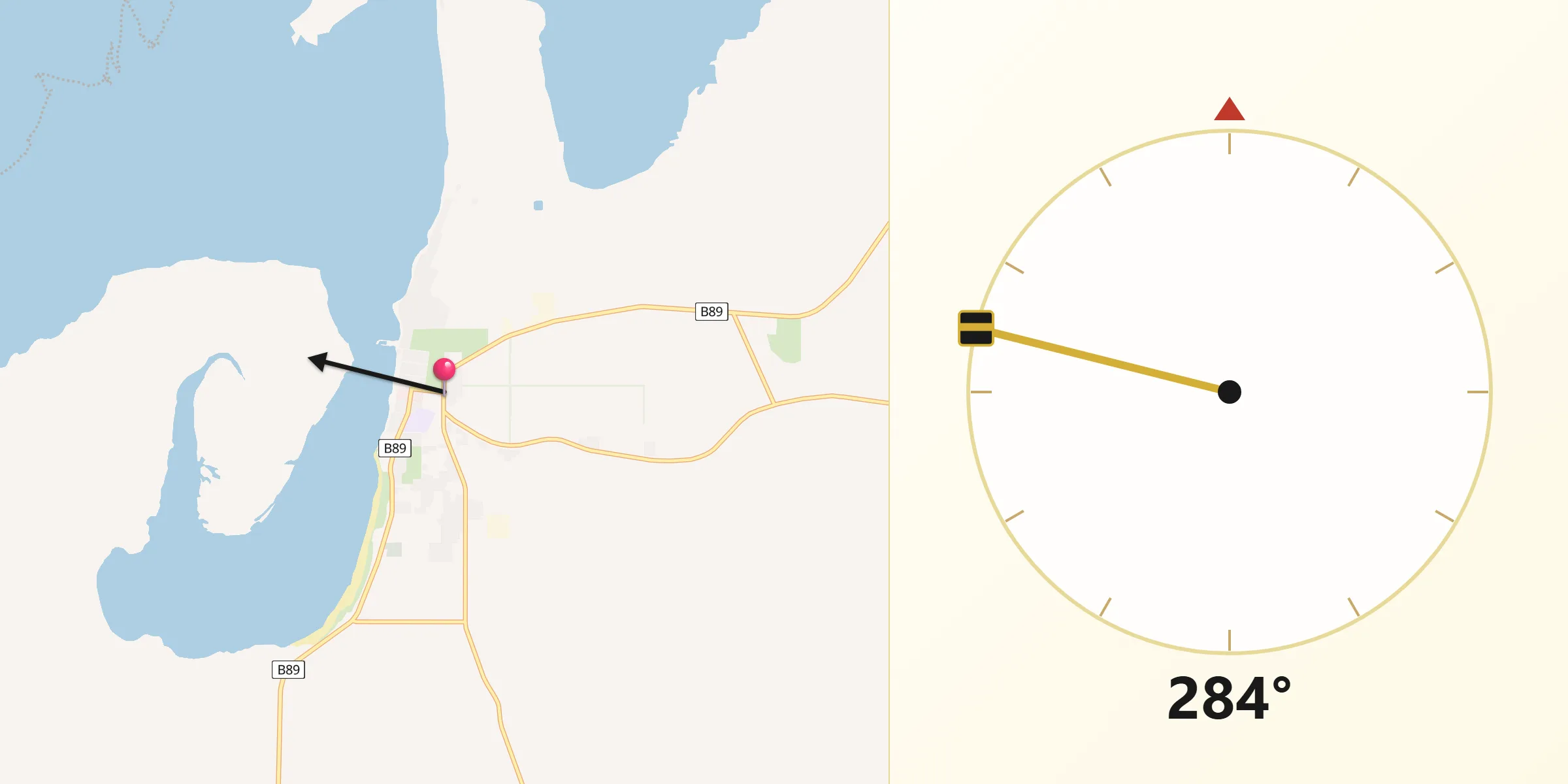 Qibla Direction from Port Broughton