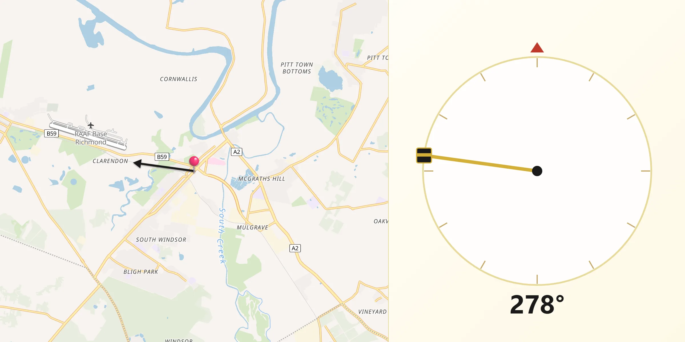 Qibla Direction from Windsor