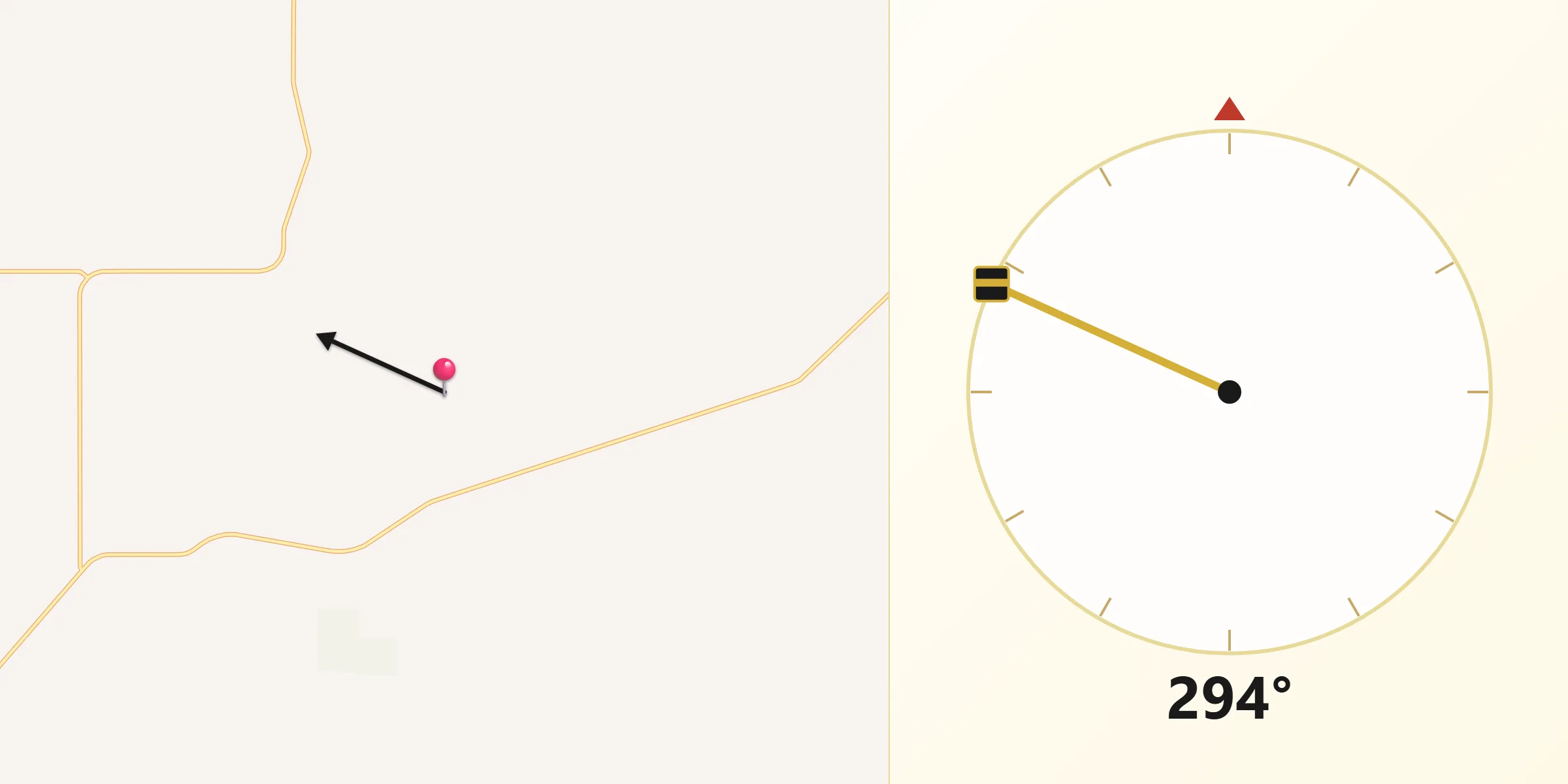 Qibla Direction from Katanning
