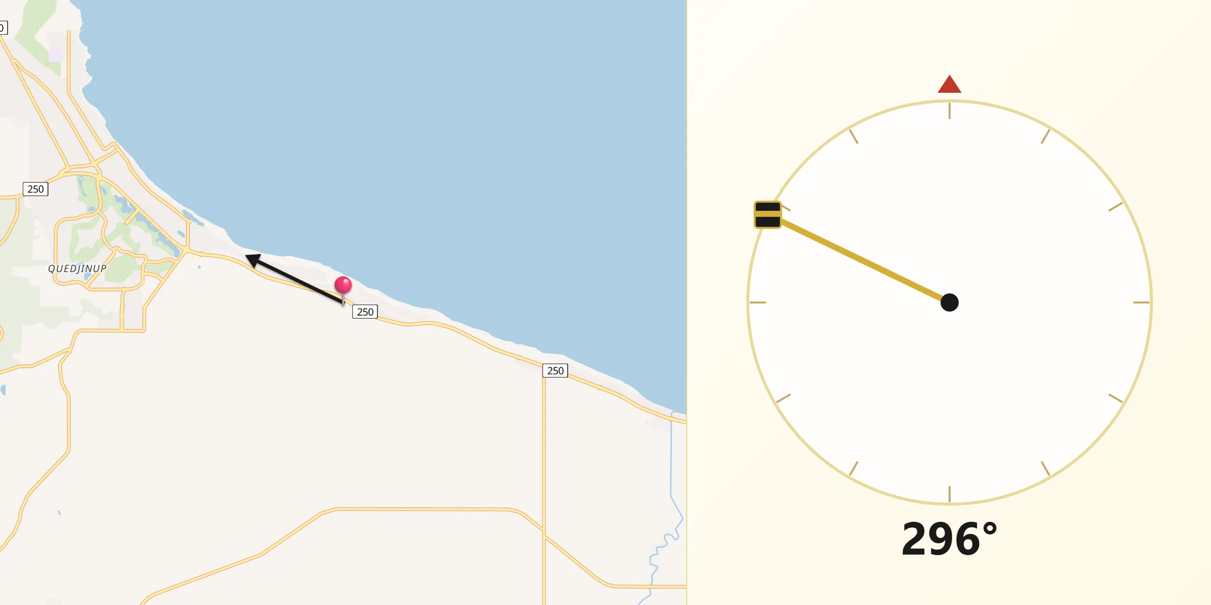 Qibla Direction from Quindalup