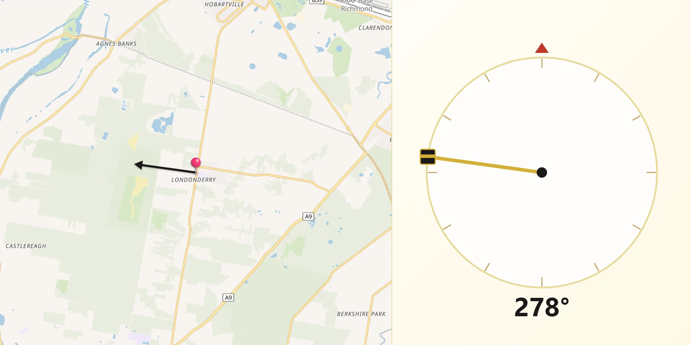 Qibla Direction from Londonderry