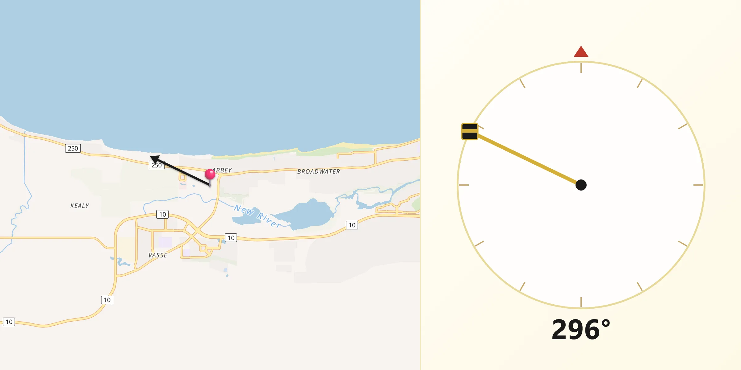 Qibla Direction from Abbey