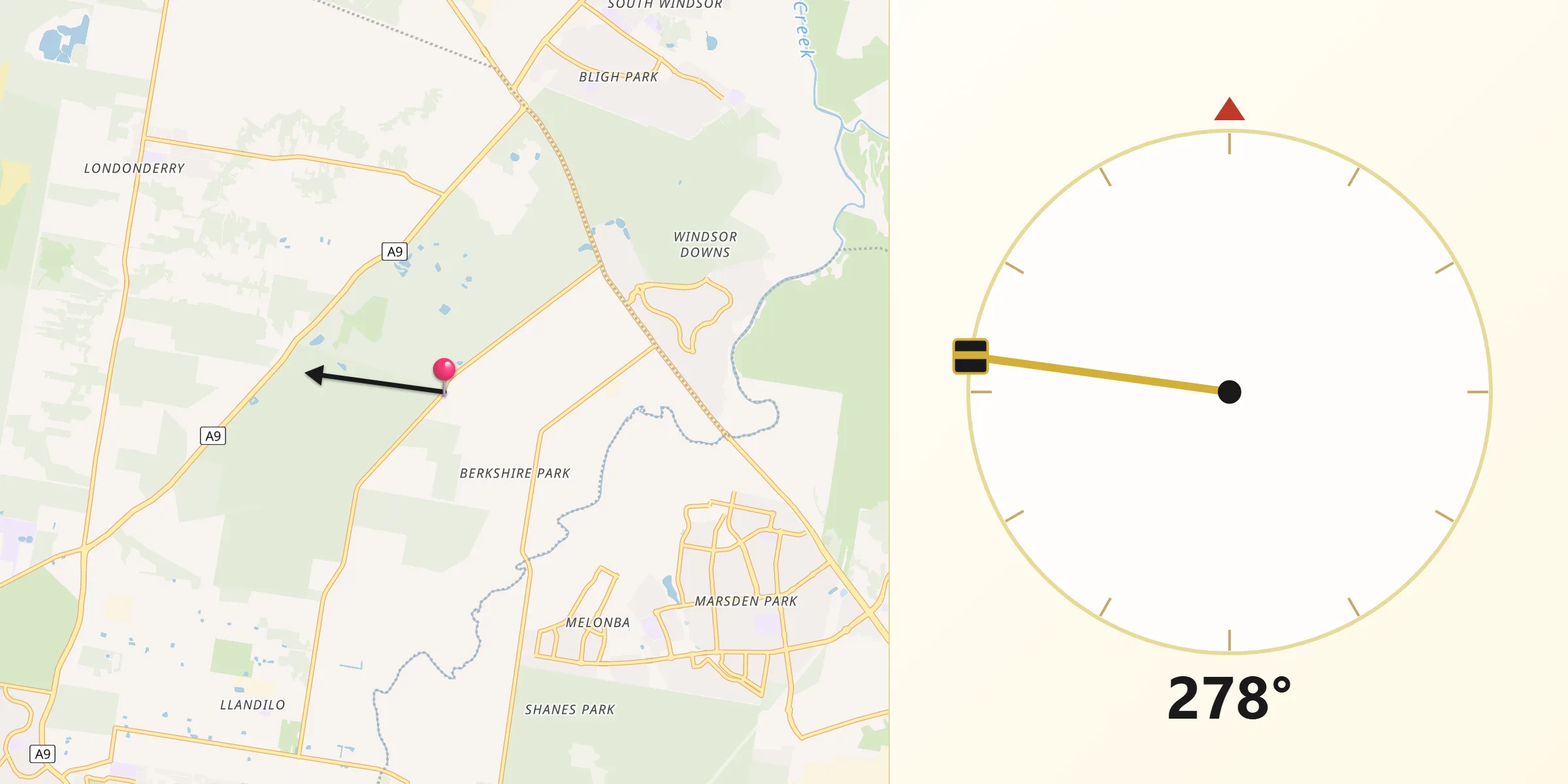 Qibla Direction from Berkshire Park