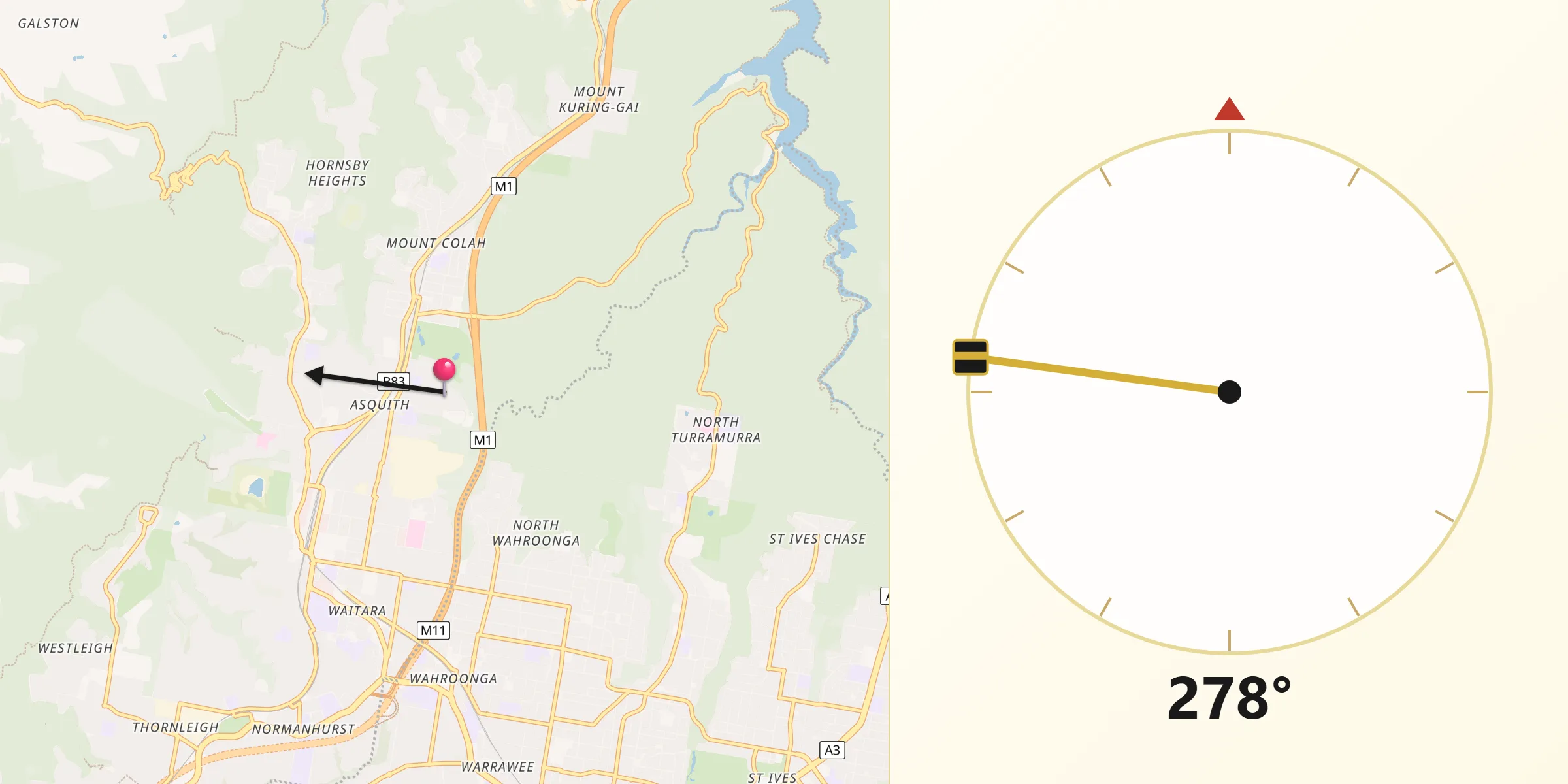 Qibla Direction from Asquith