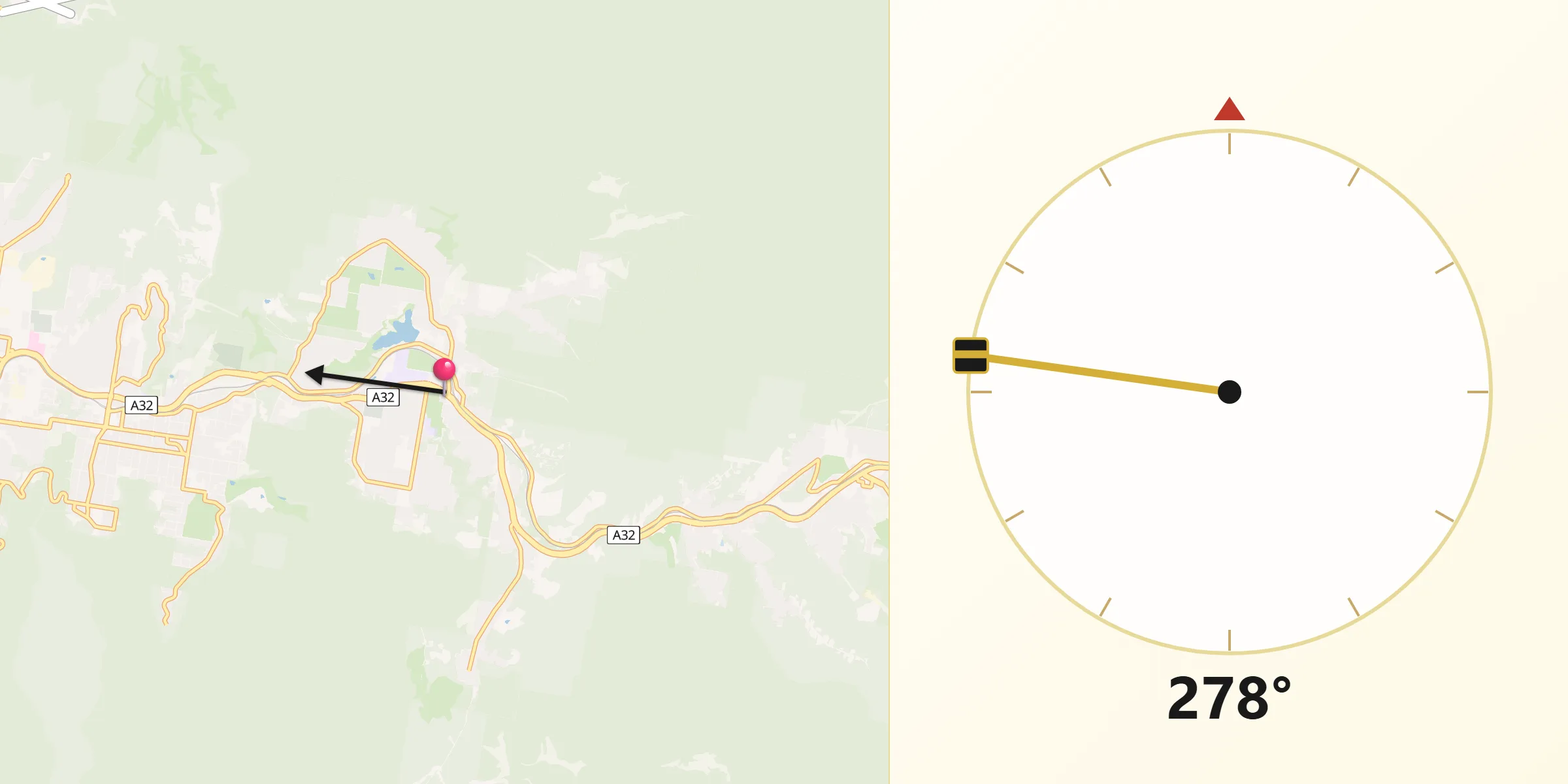 Qibla Direction from Wentworth Falls