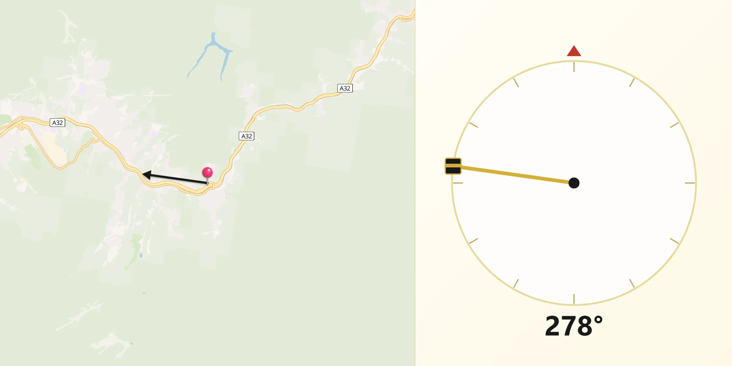 Qibla Direction from Woodford