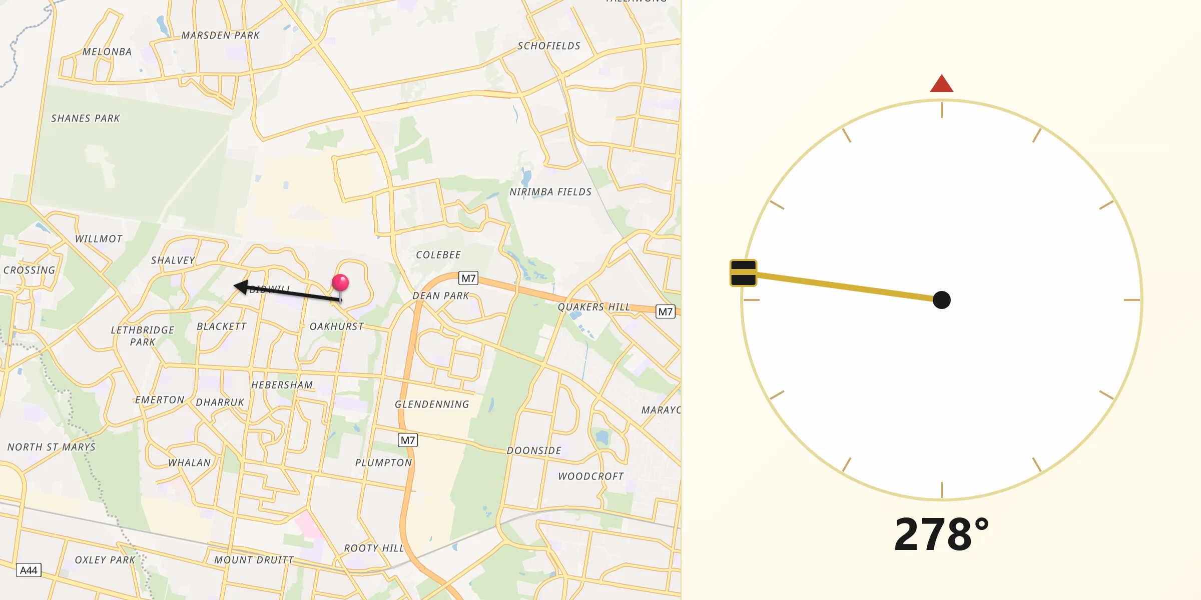 Qibla Direction from Hassall Grove