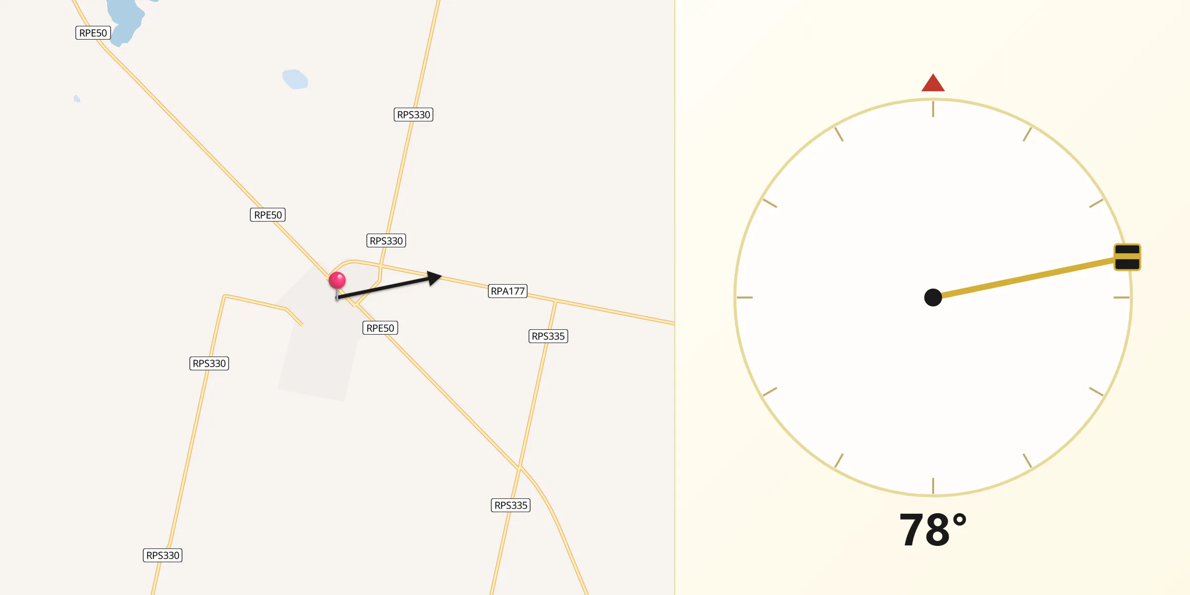 Dirección de la Qibla desde Viamonte