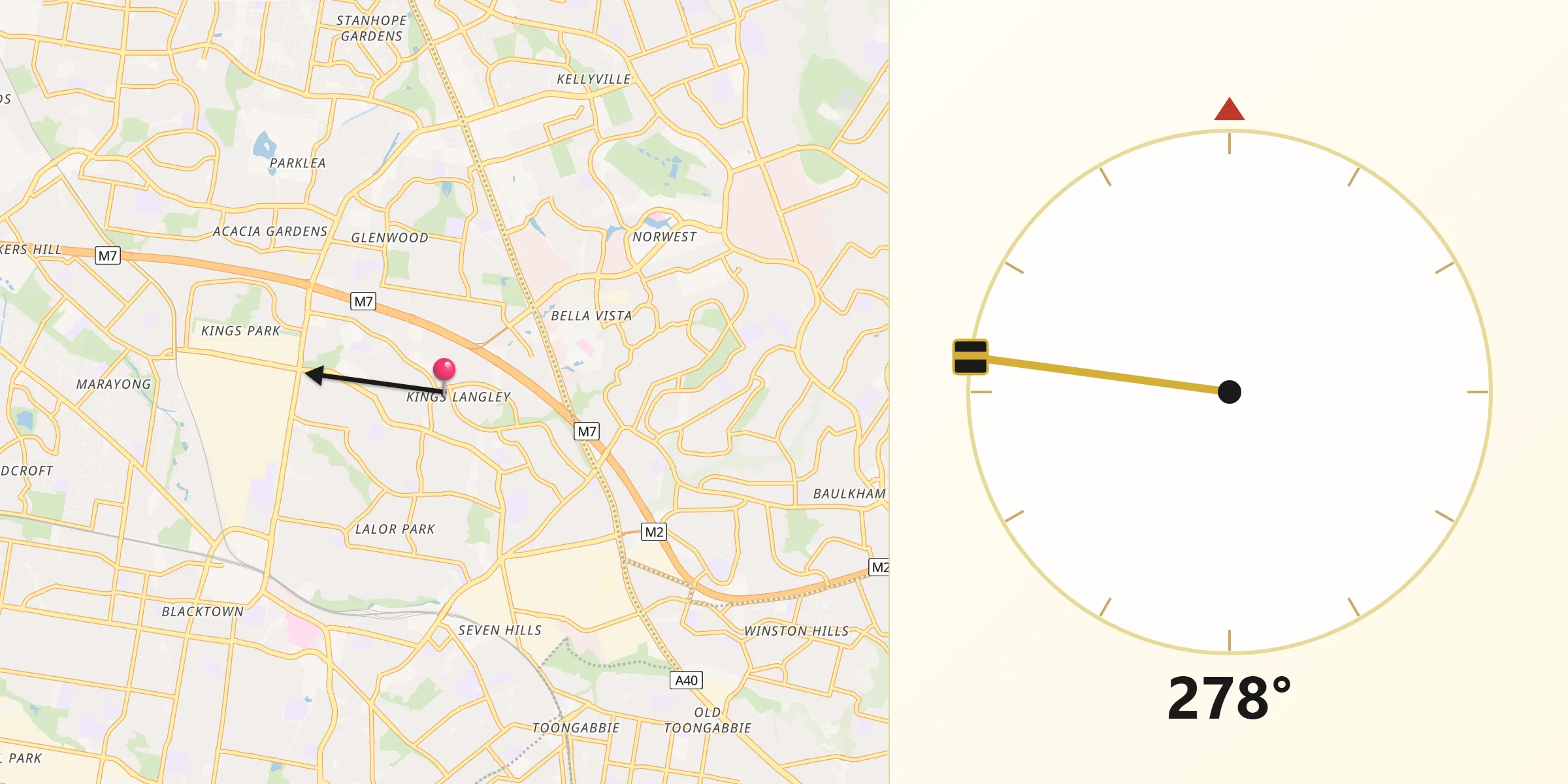 Qibla Direction from Kings Langley