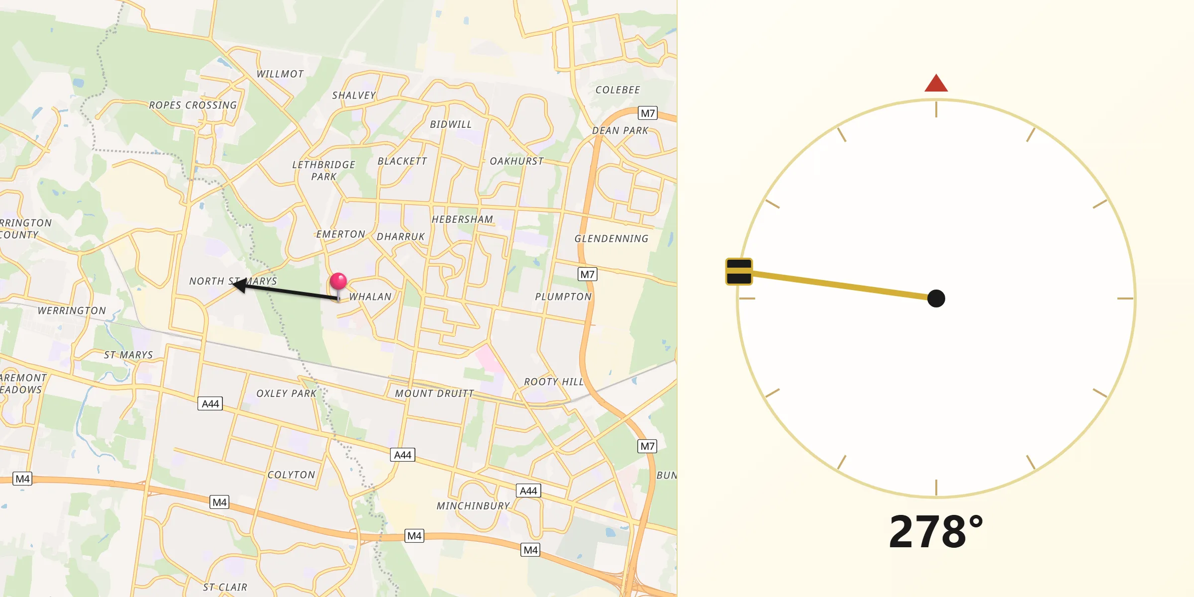 Qibla Direction from Whalan
