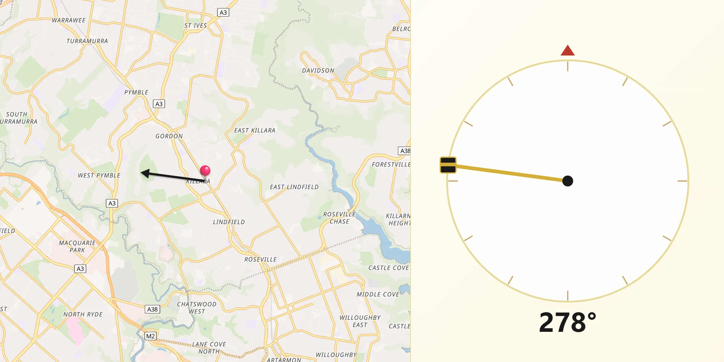 Qibla Direction from Killara